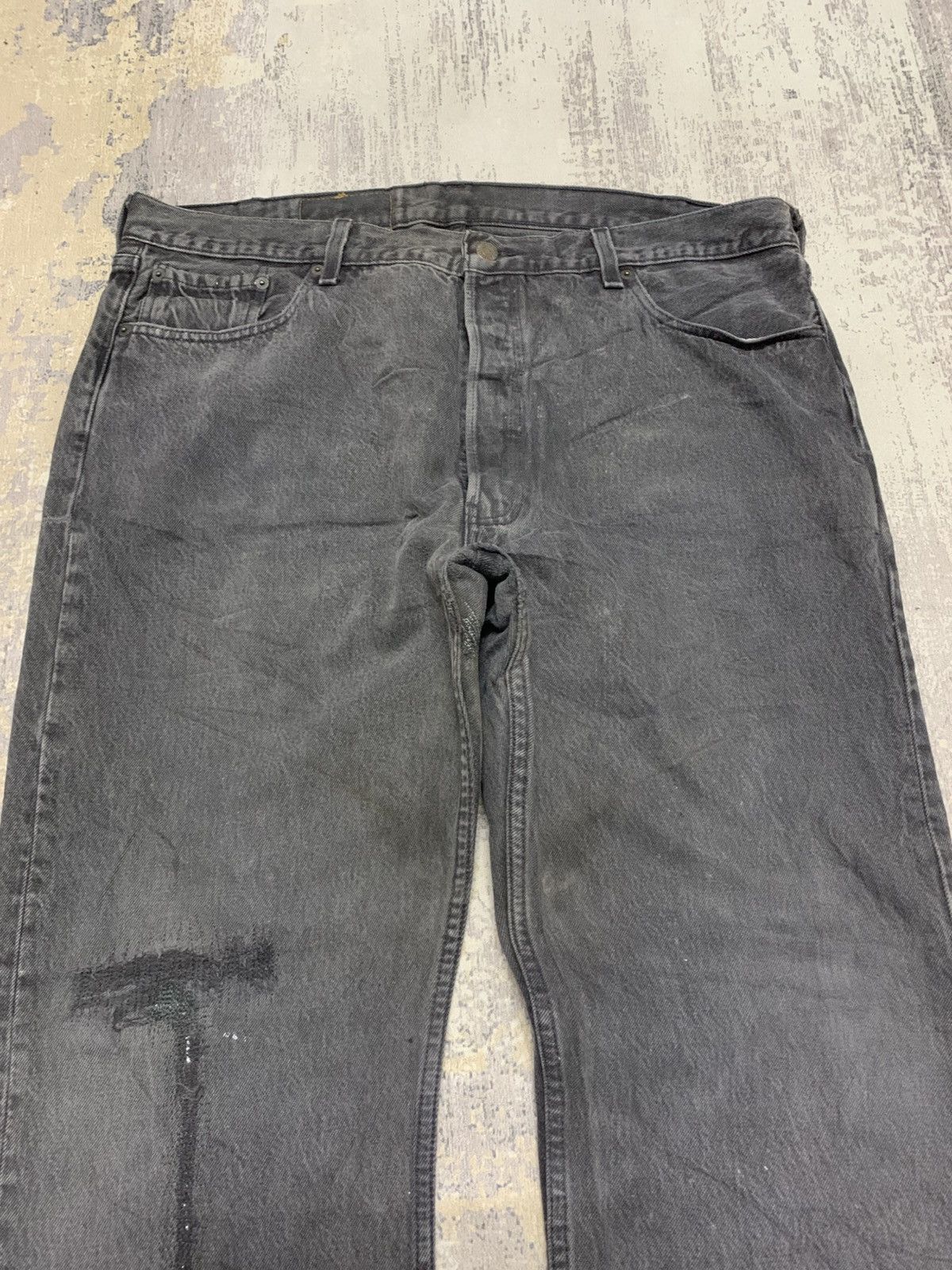 Levi's Size 30x35 Vintage 90s Levis 501 Faded Black USA Size US 39 - 2 Thumbnail