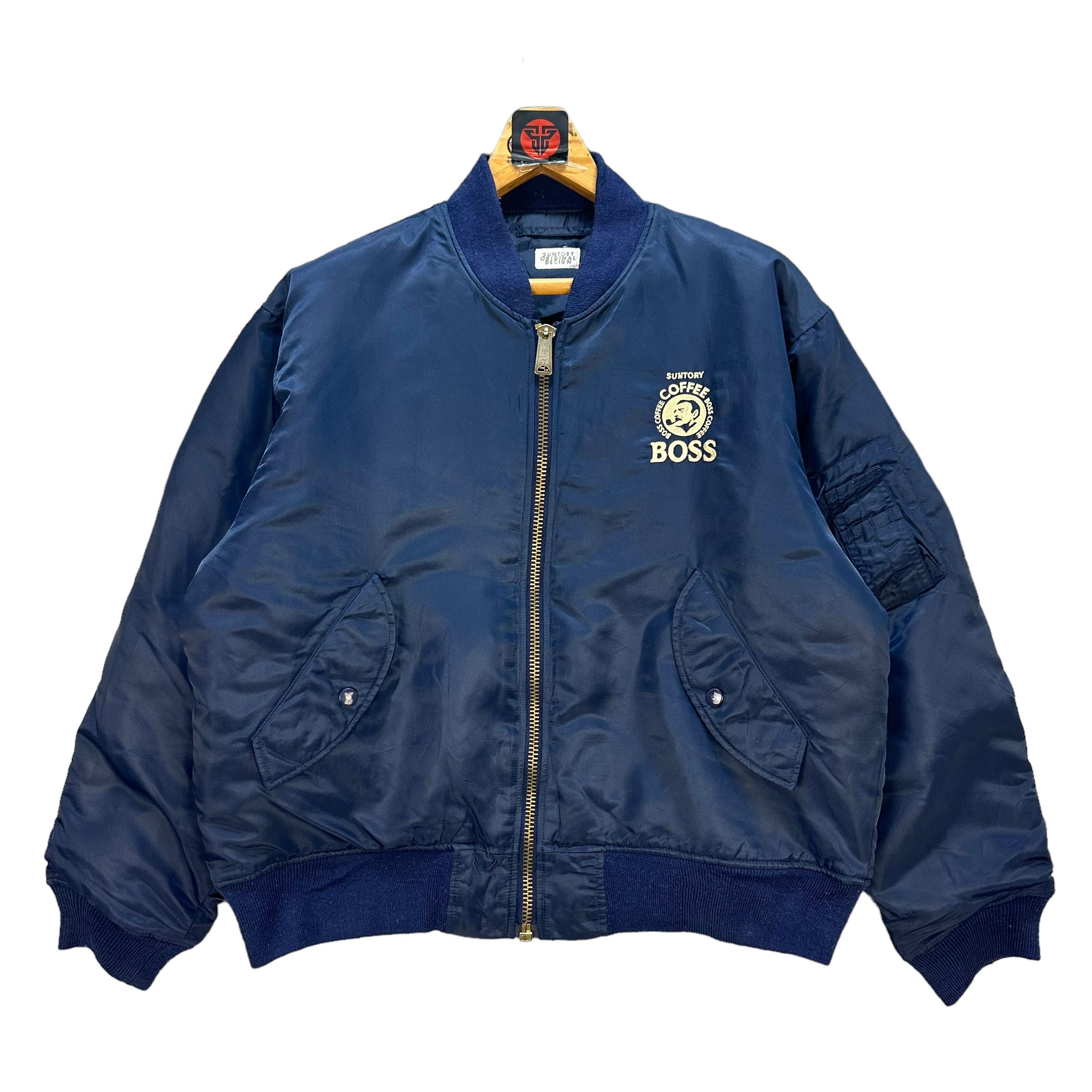 Japanese Brand SUNTORY COFFEE BOSS BIG LOGO BOMBER JACKET #7472-148 Size US XL / EU 56 / 4 - 3 Thumbnail