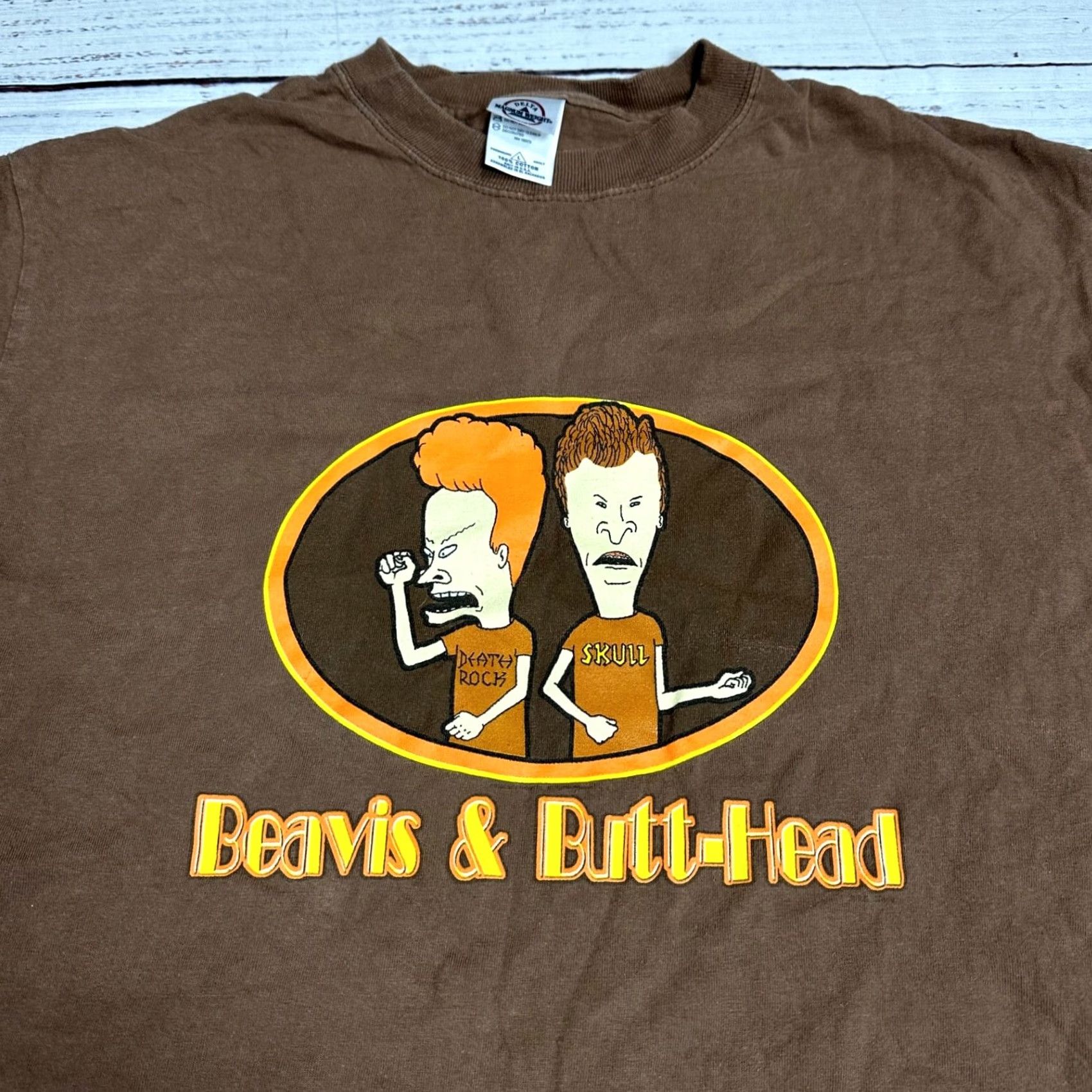 Delta VINTAGE Beavis & Butt-Head Mens Short Sleeve T-Shirt L Brown Size US L / EU 52-54 / 3 - 5 Thumbnail