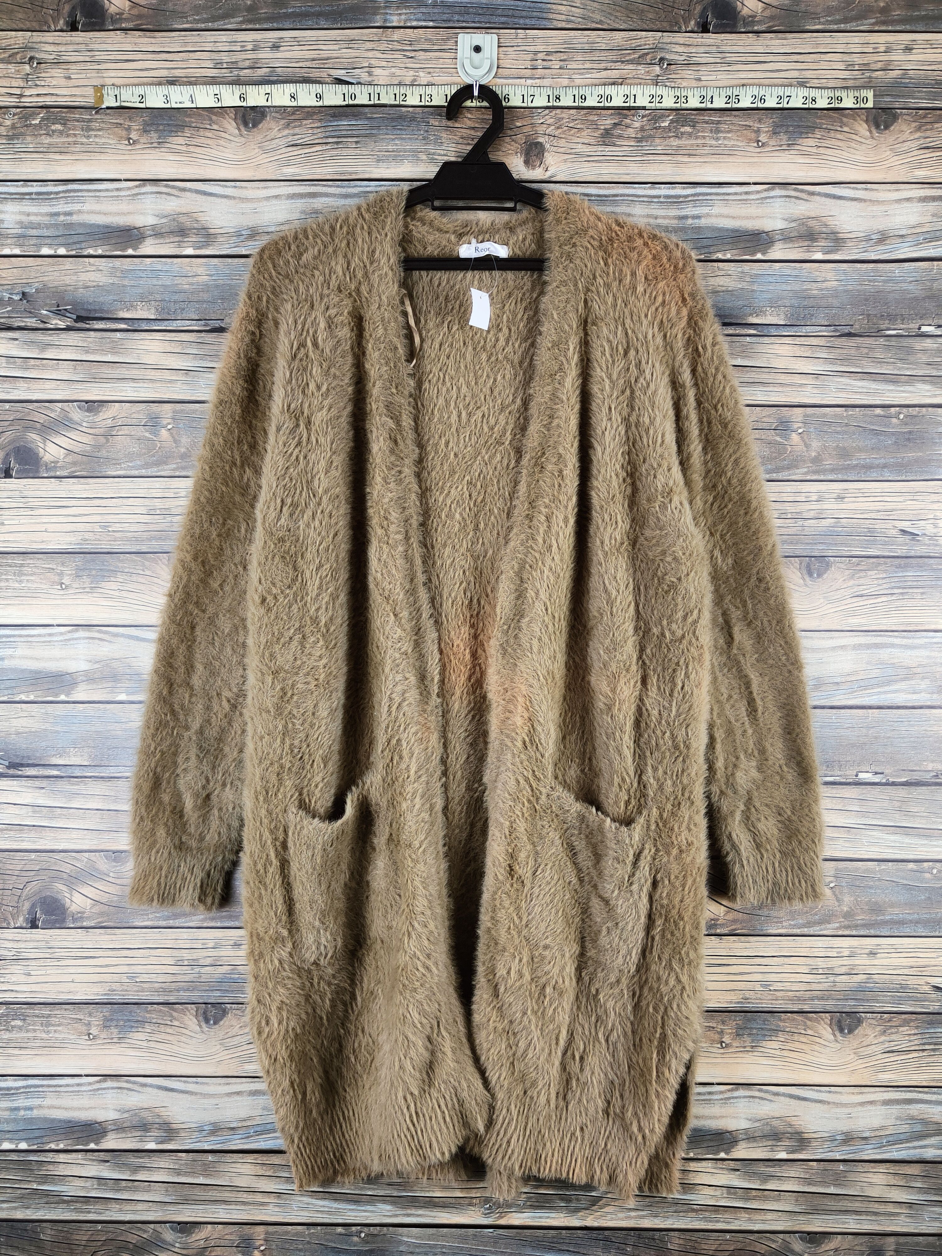 Japanese Brand DL Reor Light Brown faded shaggy Fur Mohair Knitwear #46-530 Size US M / EU 48-50 / 2 - 1 Thumbnail