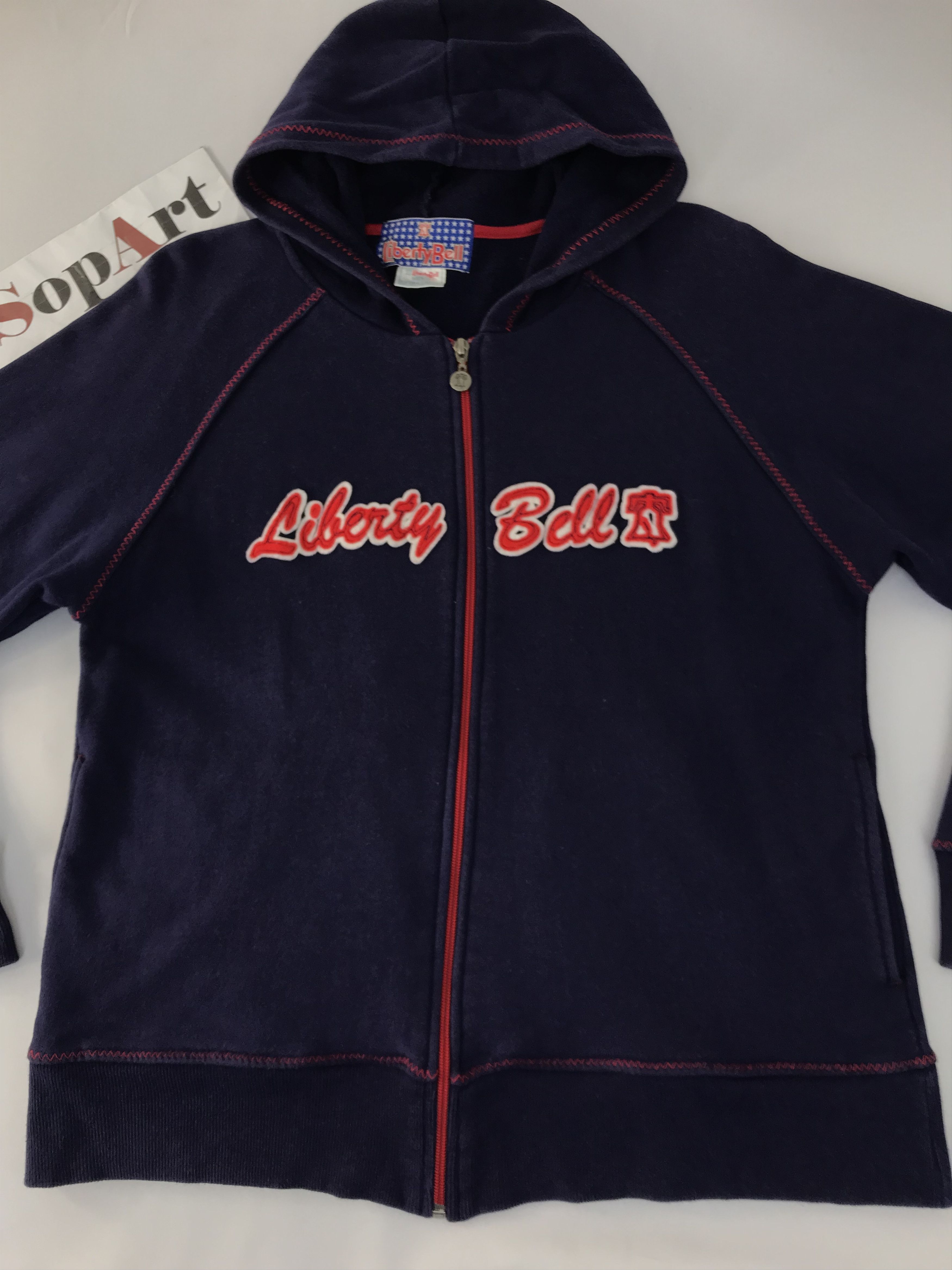Vintage Vintage Sweatshirt LibertyBell Hoddie Zipper Up Style Size US L / EU 52-54 / 3 - 3 Thumbnail