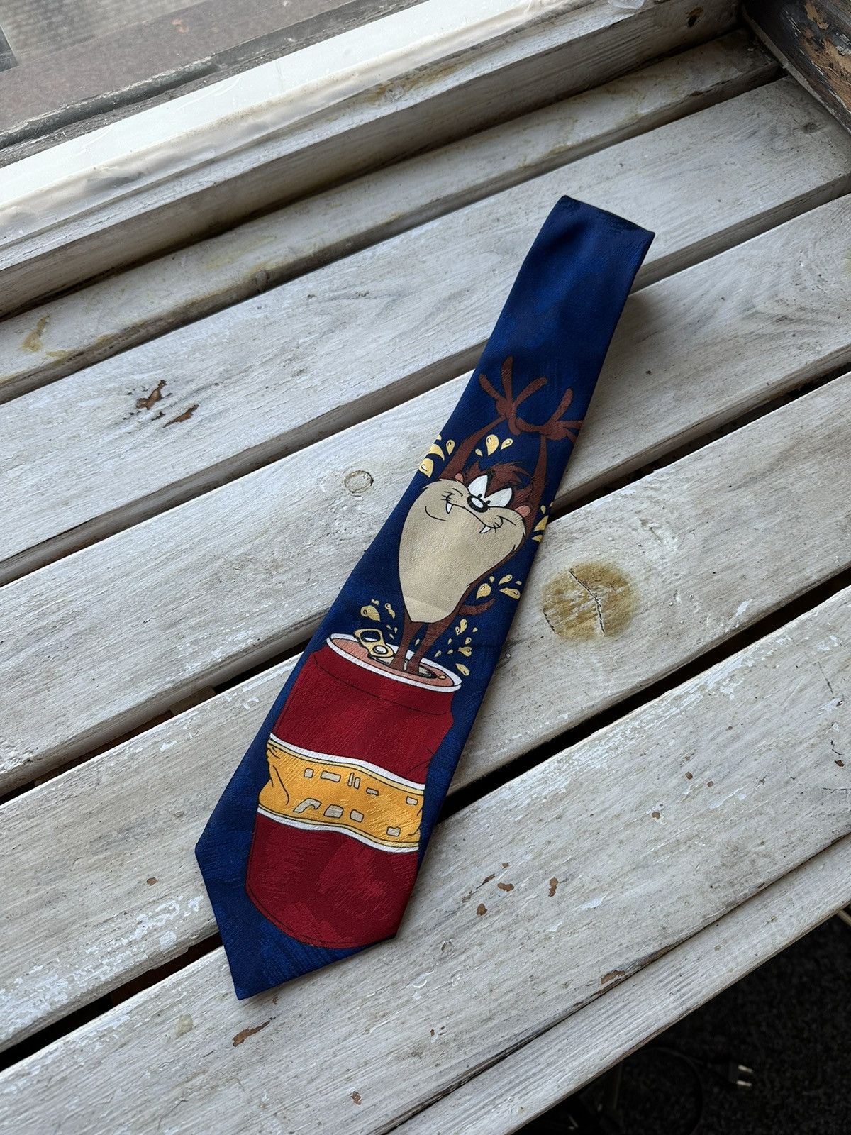 Disney × Vintage vintage 1997 LOONEY TUNES Disney print neck Rare Black tie Size ONE SIZE - 1 Thumbnail