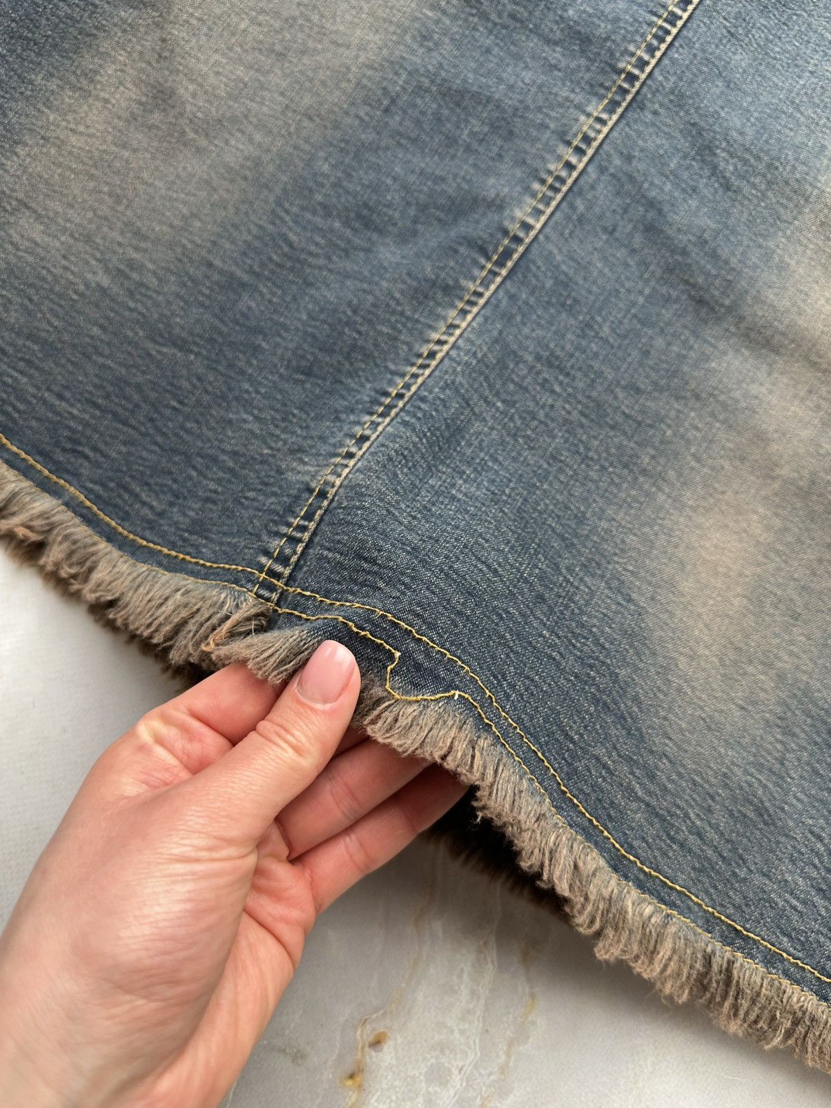 Vintage Knee Length Denim Skirt