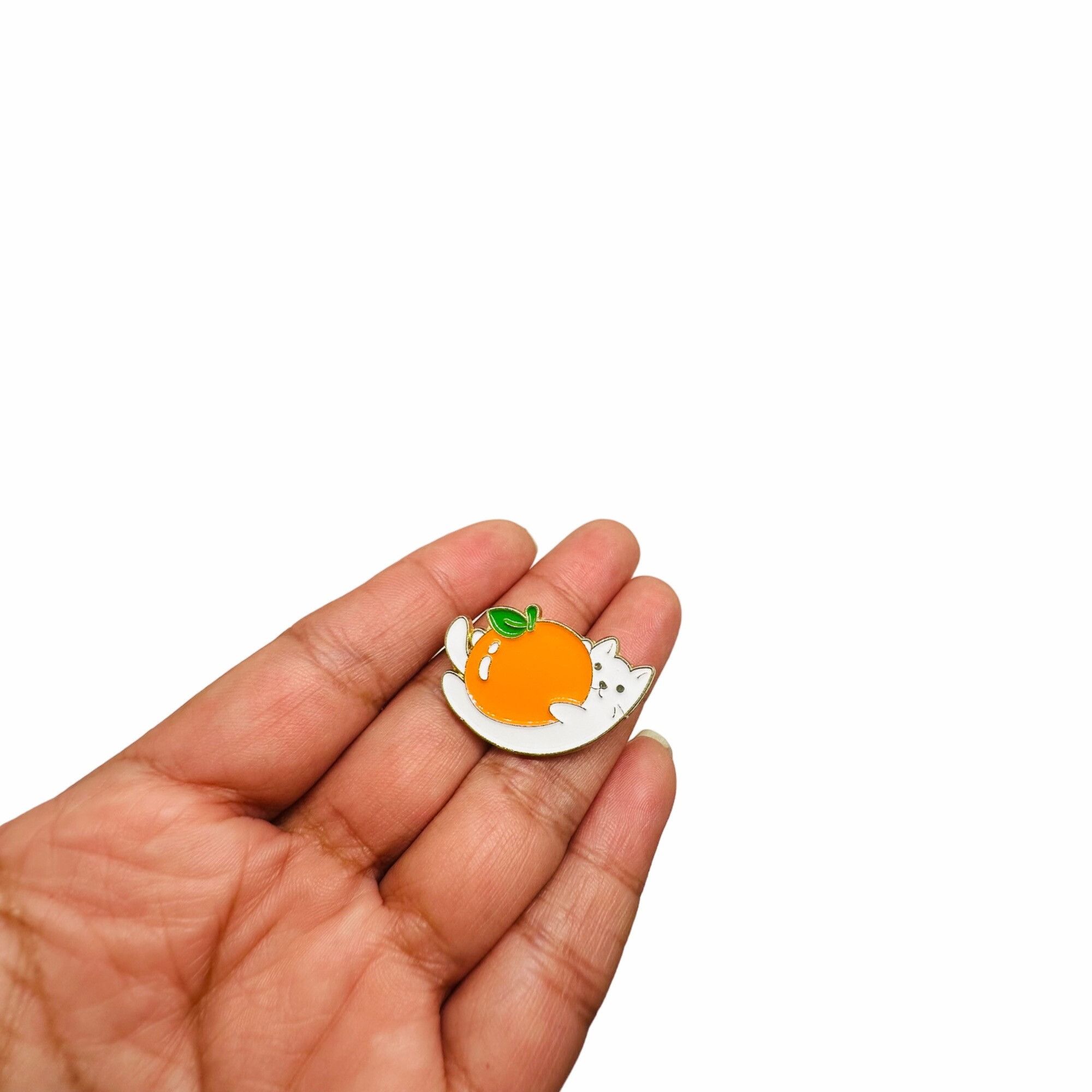 Other ⭐Enamel Pins Orange Kitty Cute Cat Cartoon Kitten Hat Pins L Size ONE SIZE - 2 Thumbnail