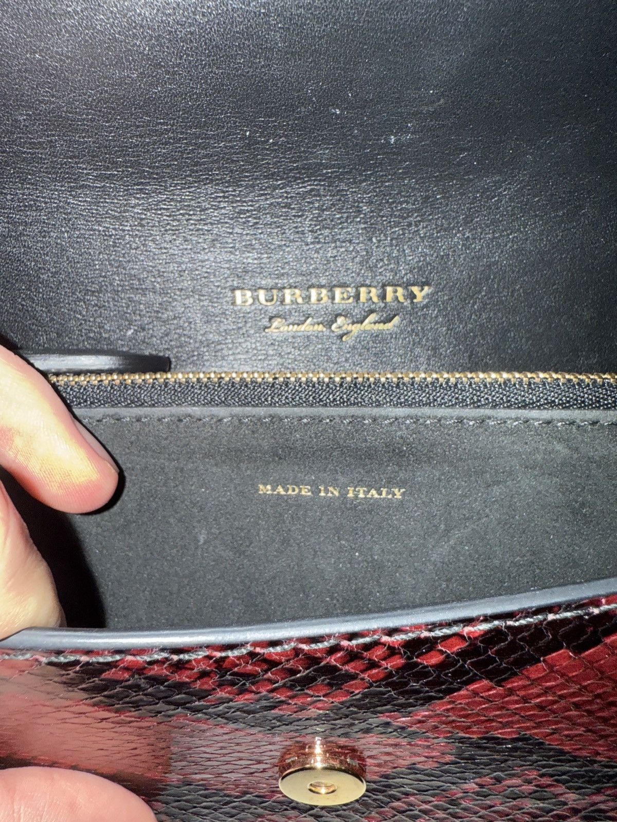 Burberry Mini Buckle Crossbody Bag Python-Embossed Leather Size ONE SIZE - 8 Thumbnail