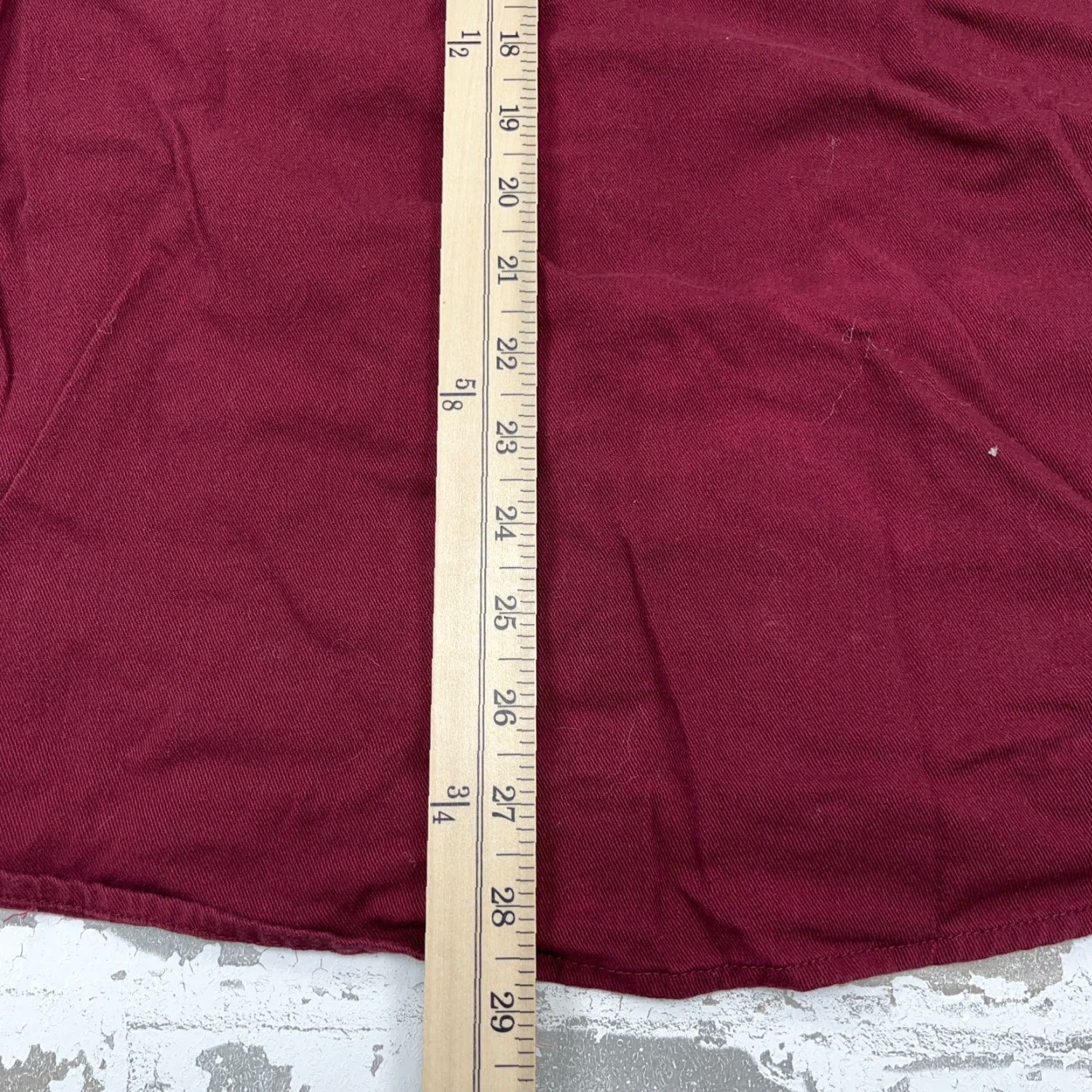 Wrangler Wrangler Shirt Men XL Maroon Button Up Twill Denim Double Pocket Work Wear Size US XL / EU 56 / 4 - 7 Thumbnail
