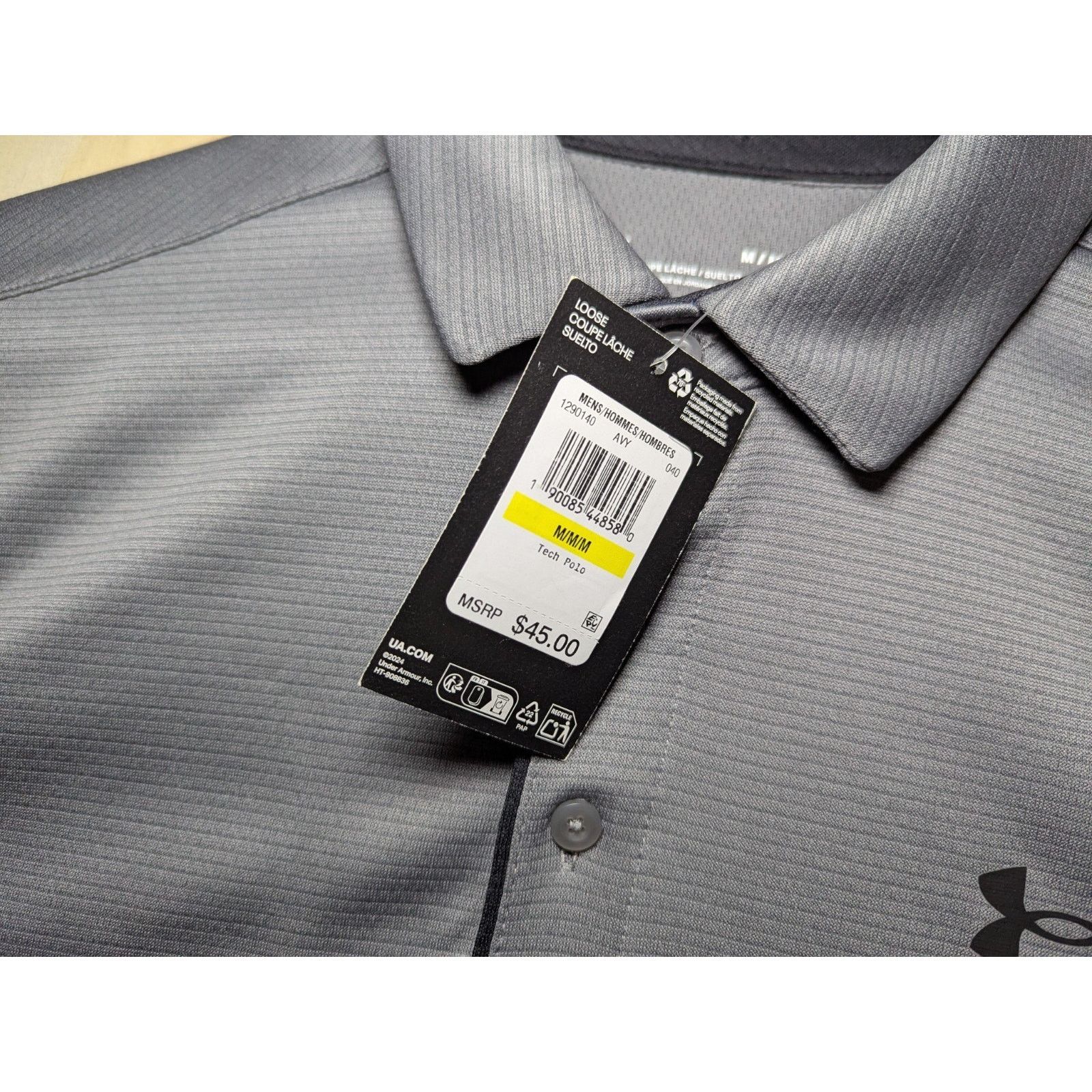 Under Armour Under Armour Men's Medium Polo Shirt Tech Golf Loose Grey Size US M / EU 48-50 / 2 - 4 Thumbnail