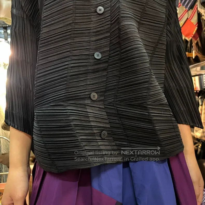 Issey Miyake Issey Miyake Black Striped Jacket Size L / US 10 / IT 46 - 3 Thumbnail