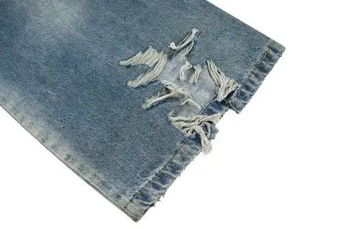 Japanese Brand Momoko x Hioki Custom Distressed Ripped hole baggyJeans Size US 30 / EU 46 - 7 Thumbnail