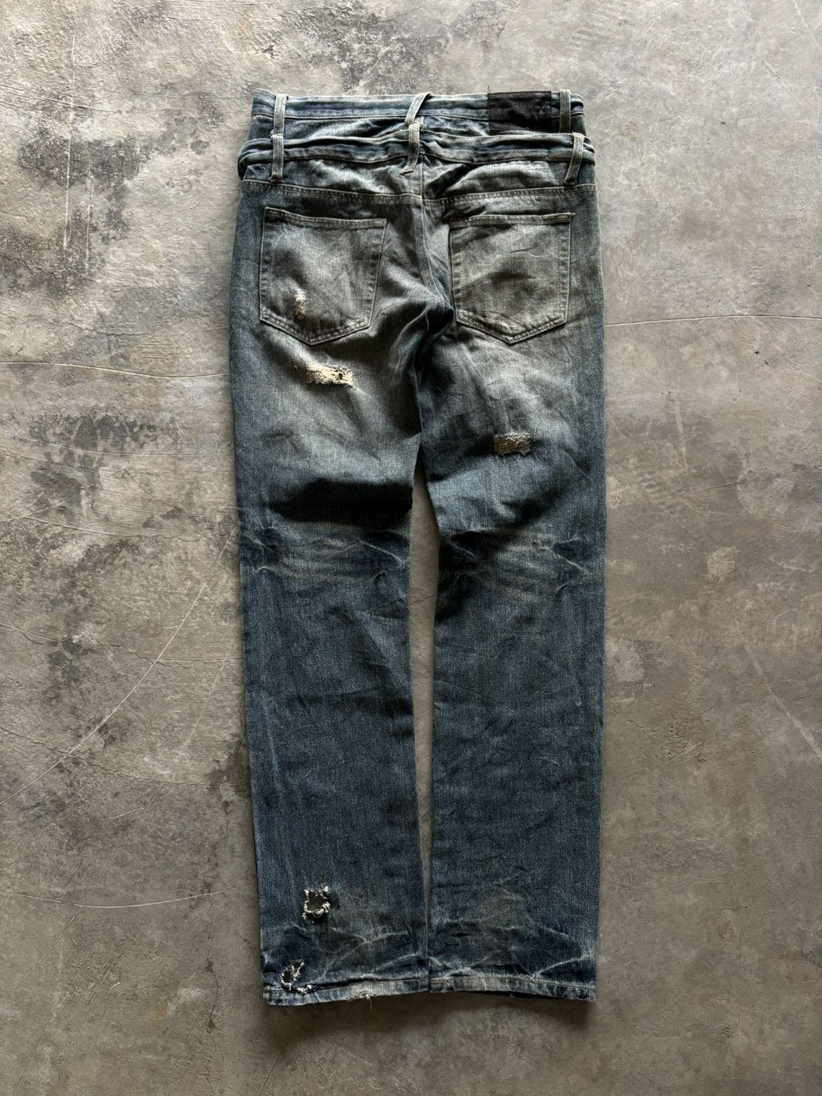 PPFM DOUBLE WAIST ZEROSAIL DISTRESSED JAPANESE BORO WASHED PUNK Size US 33 - 15 Thumbnail