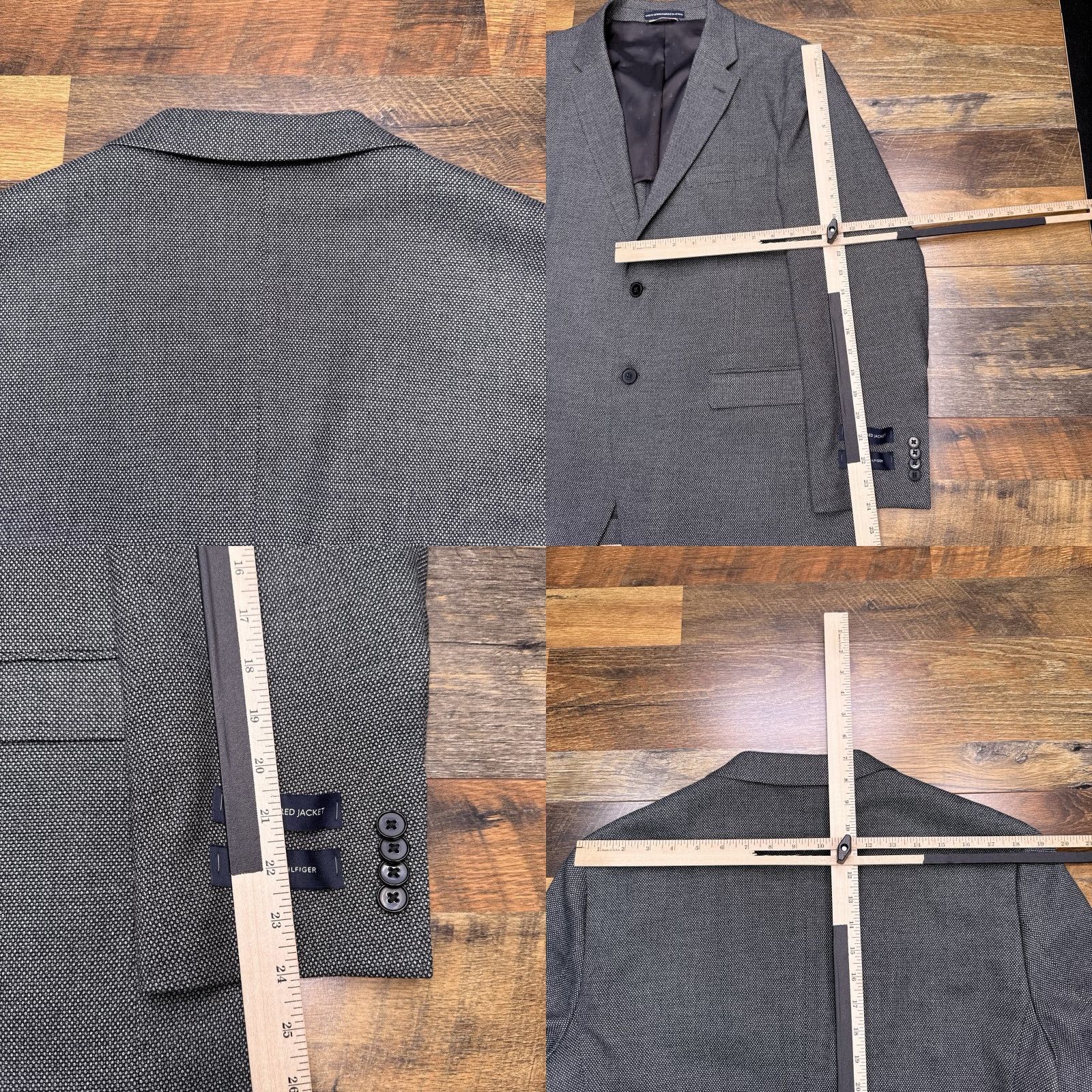 Tommy Bahama Tommy Bahama Blazer Gray Men S42 Notch Lapel Two-Button 4-Button Notch Double-Vented Solid Polyester Rayon Spandex Short Regular Vintage: No Size 42R - 9 Thumbnail