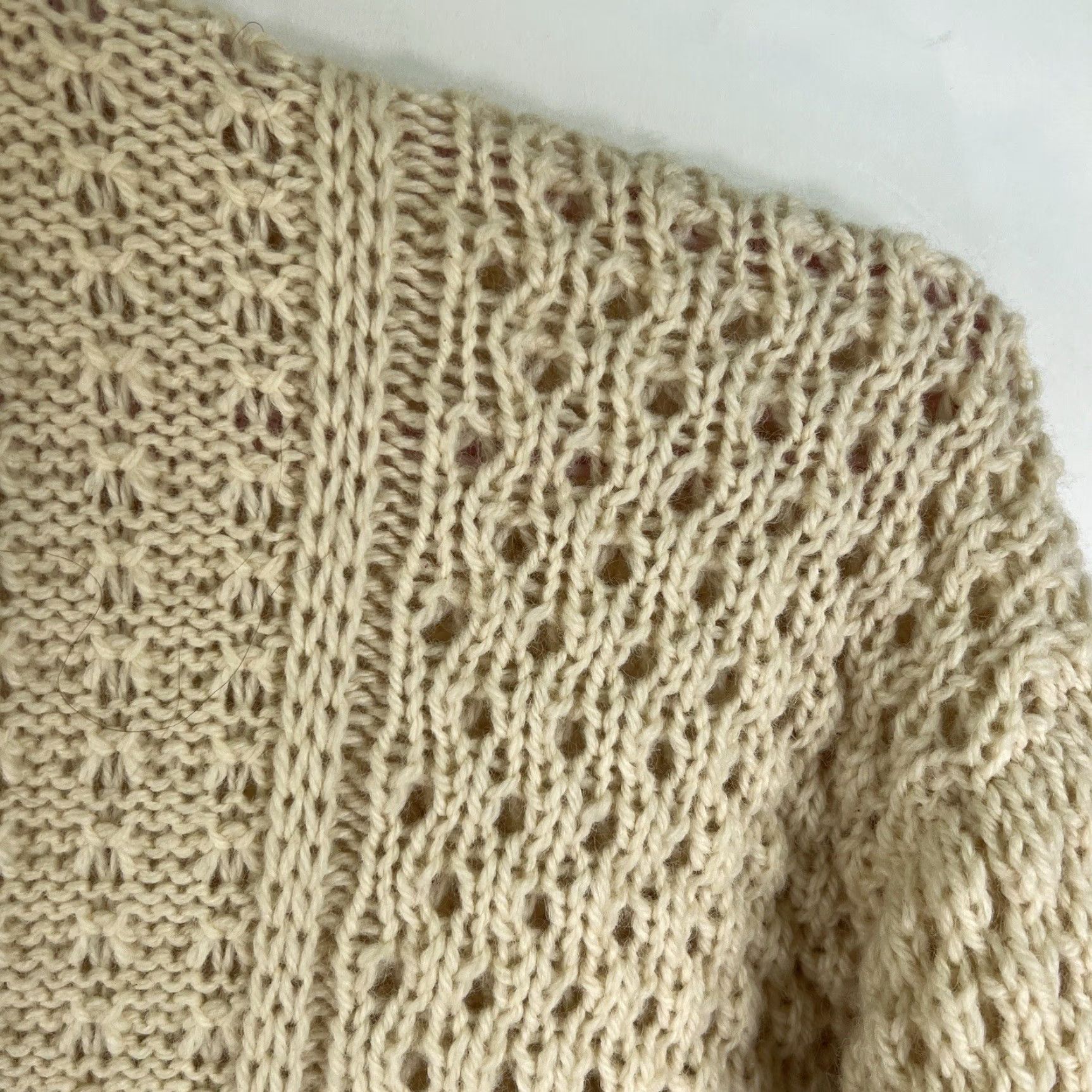 Vintage VINTAGE Donegal II 100% Wool Cable Knit Cardigan Sweater Women's Size L Beige Ireland Size L / US 10 / IT 46 - 2 Thumbnail