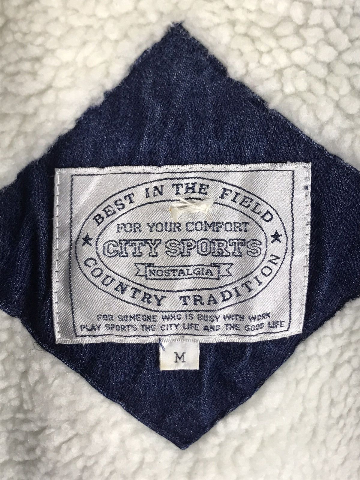 Japanese Brand ⚡️Vintage City Sport Denim Faded Sherpa inside Bomber Jacket Size US M / EU 48-50 / 2 - 12 Thumbnail