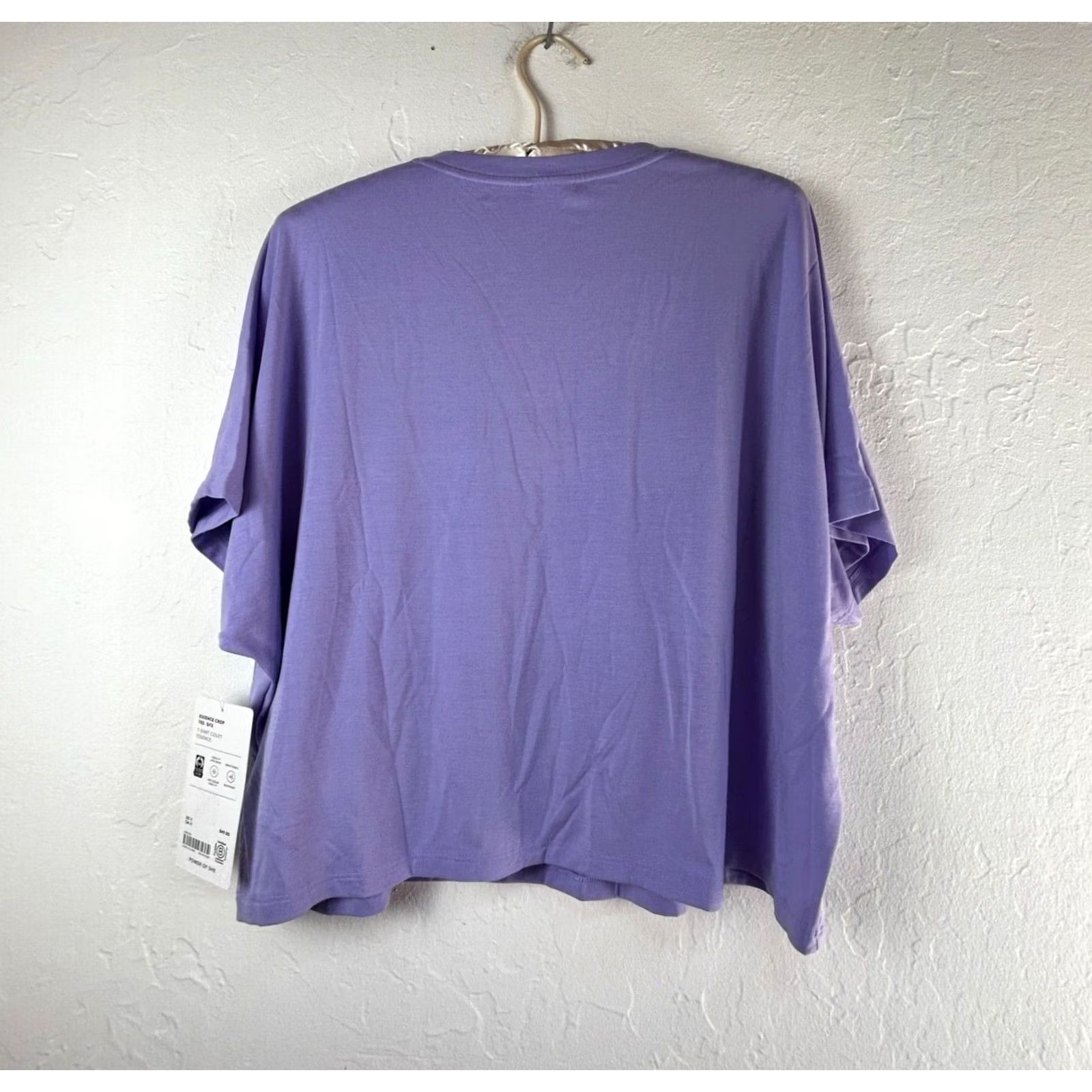 Athleta Athleta Essence Crop Tee Womens XL Purple Dolman Sleeve Crew Neck T-Shirt New Size ONE SIZE - 2 Thumbnail