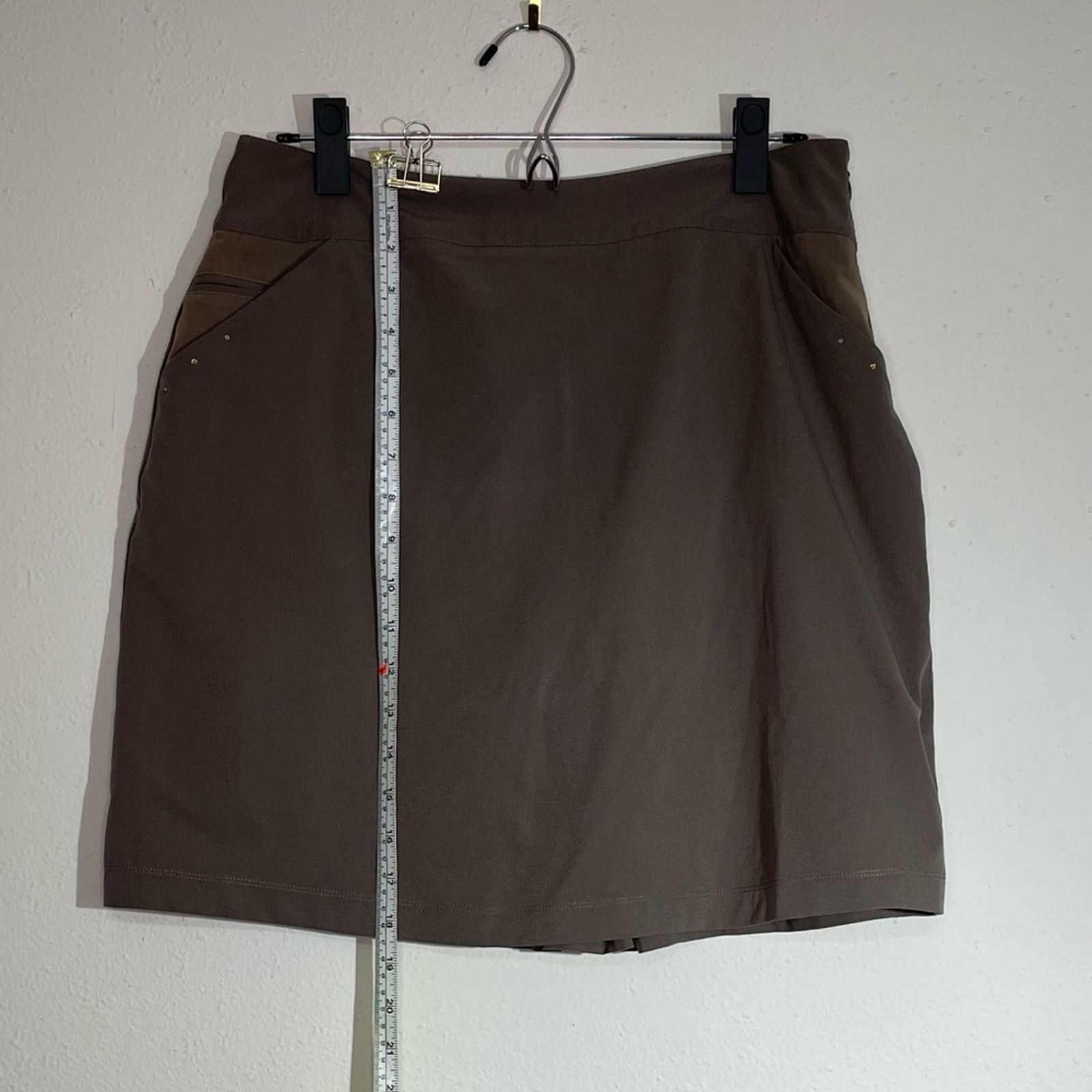 Other Tail Tech Brown Mini Skirt Size 6 Side Zip Stretch Trim Size 28" / US 6 / IT 42 - 2 Thumbnail
