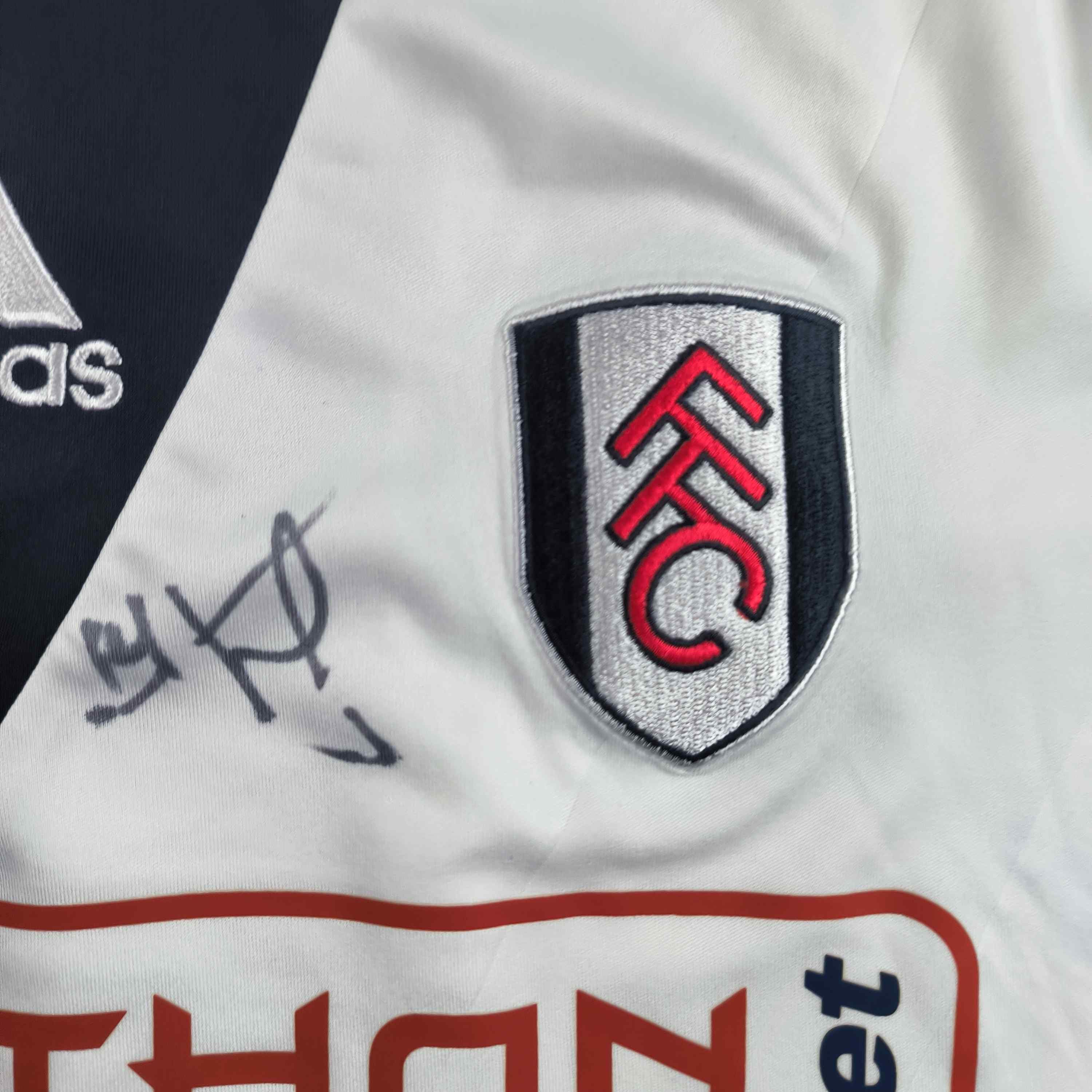 Adidas TEAM SIGNED Fulham 2013-14 Adidas home football jersey sz L Size US L / EU 52-54 / 3 - 4 Thumbnail