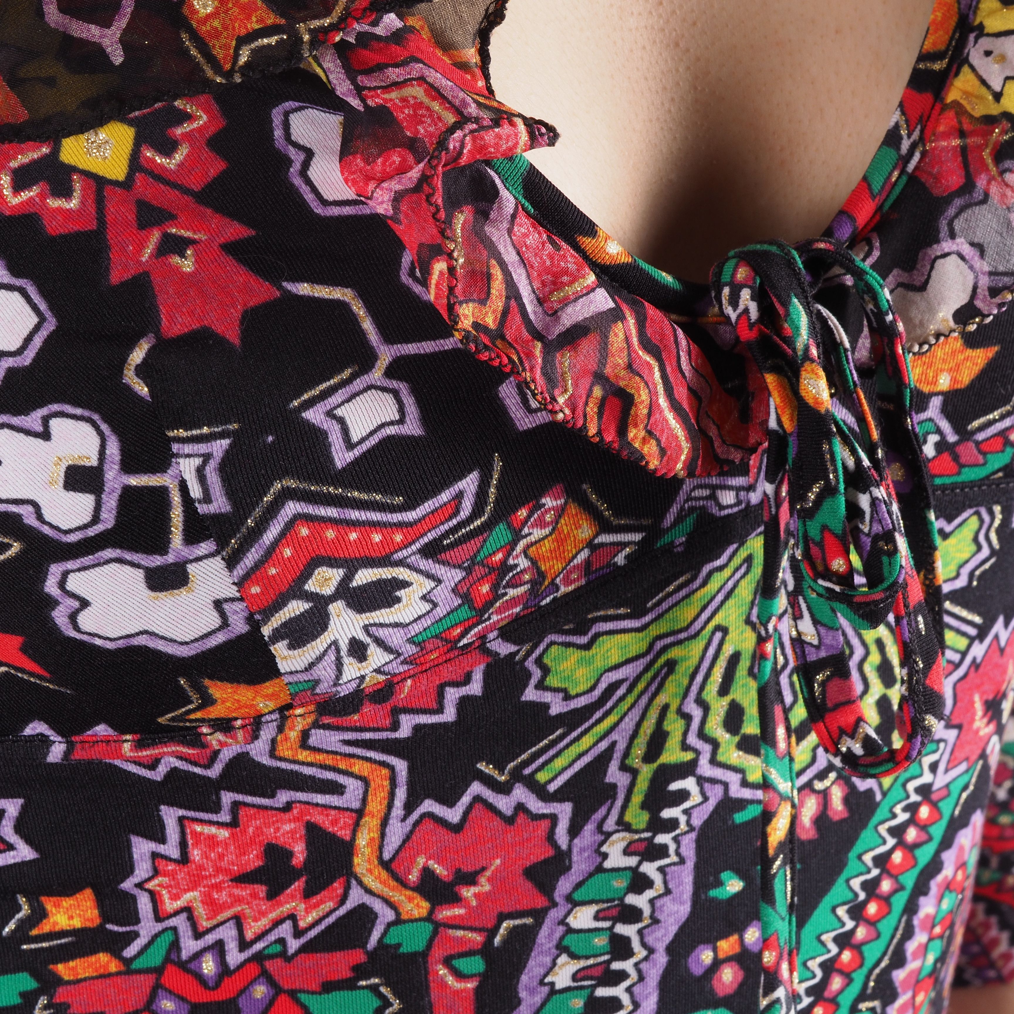 Just Cavalli Just Cavalli Vintage Floral Paisley Ruffle Midi Dress Size M / US 6-8 / IT 42-44 - 4 Thumbnail