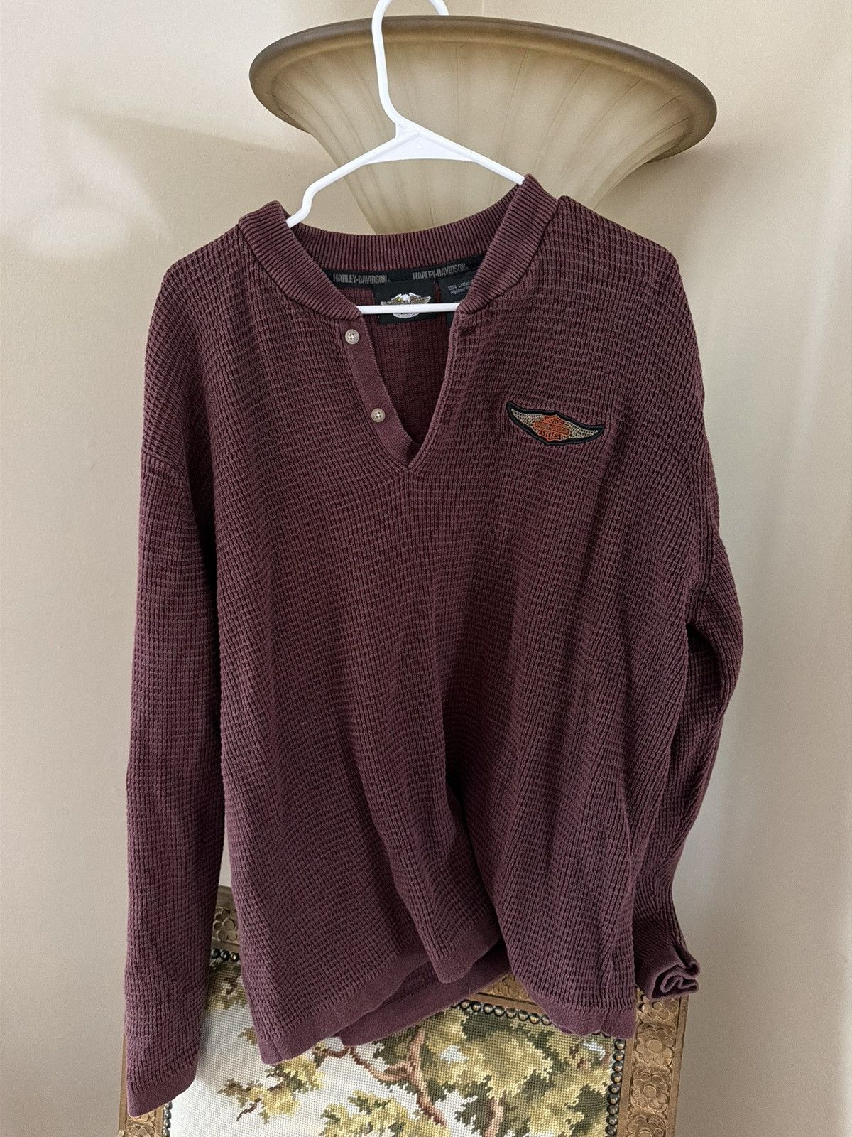 Harley Davidson Harley Davidson burgundy long sleeve sweater size XL Size US XL / EU 56 / 4 - 1 Thumbnail