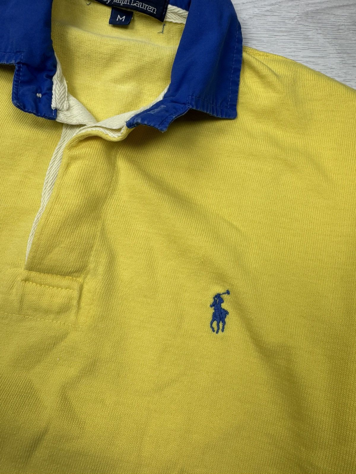 Polo Ralph Lauren × Vintage Vintage Polo Ralph Lauren Rugby Yellow Long Sleeve Shirt Size US M / EU 48-50 / 2 - 8 Thumbnail