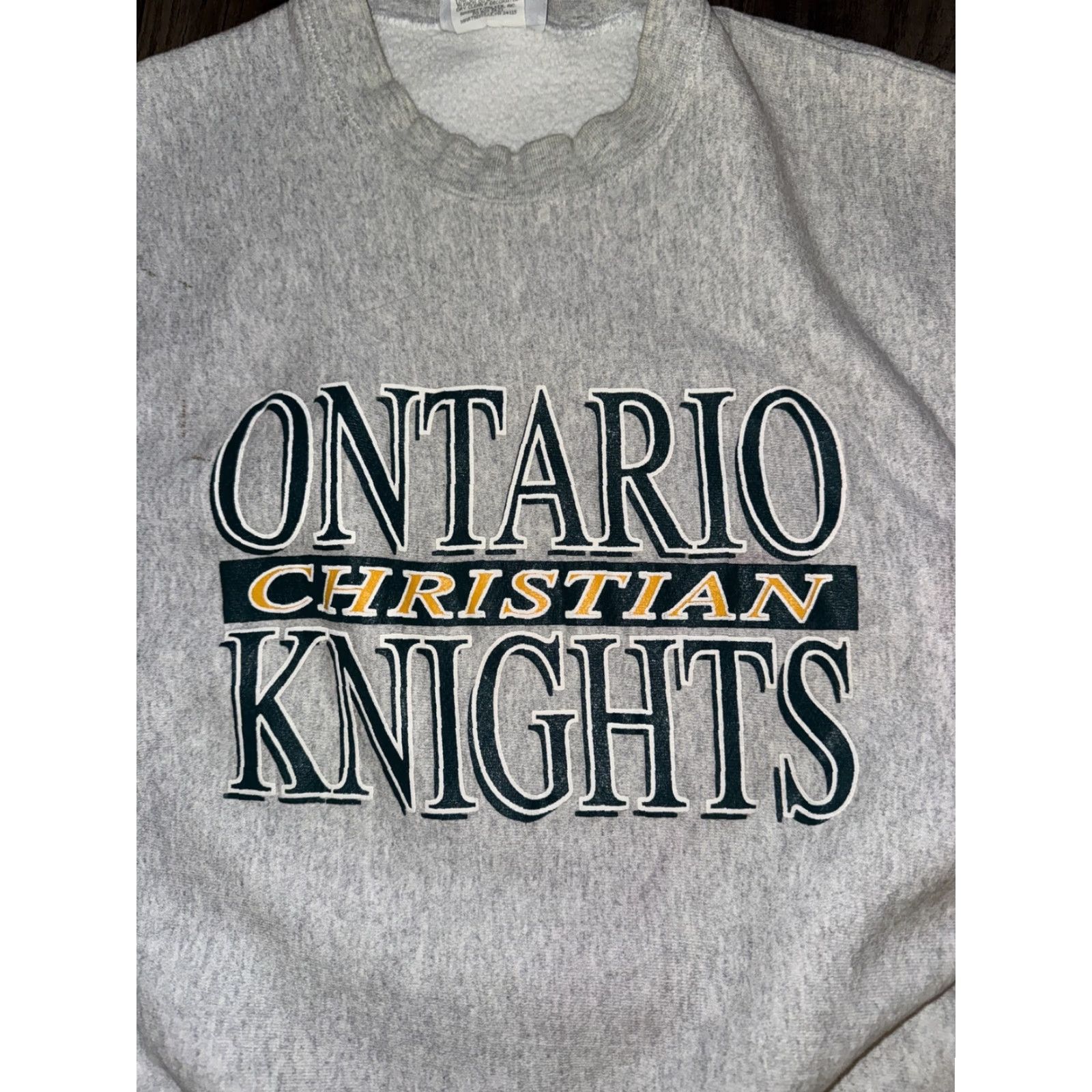 Lee VINTAGE Lee Christian Crewneck Sweatshirt Men's Large Gray Ontario Knights Pullover 22x27 Sports Shirt? Size US L / EU 52-54 / 3 - 2 Thumbnail