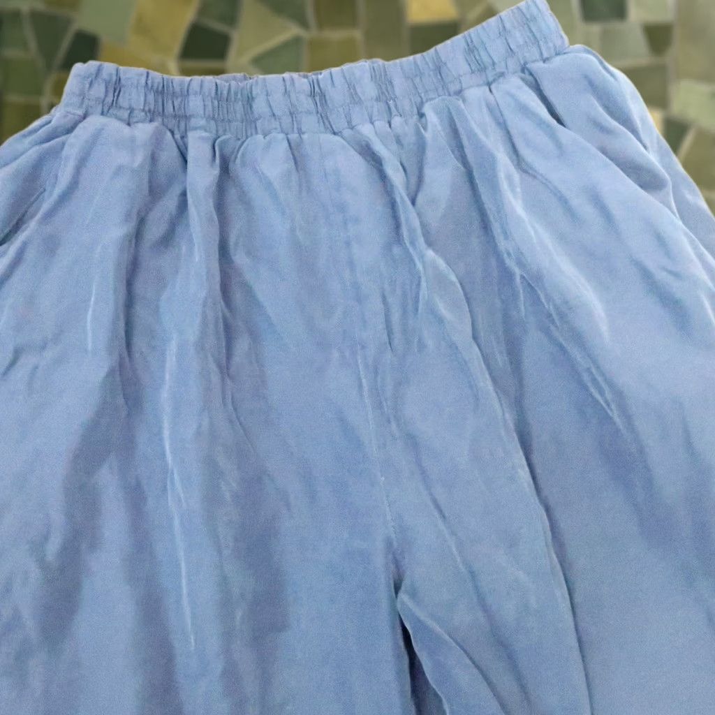 Vintage VINTAGE 90s Blue Swishy Windbreaker Track Pants Zip Ankle M Women Pants Casual Activewear Polyester Solid Modern 90s Theme Size 32" / US 10 / IT 46 - 1 Thumbnail
