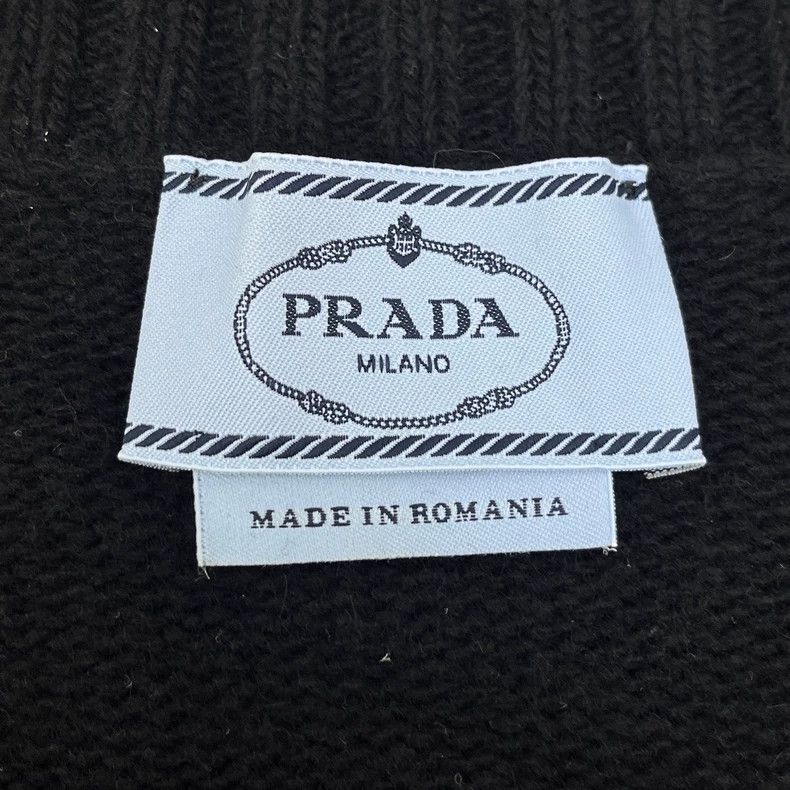 Prada Prada Black classic logo sheep wool cashmere cardigan sweat Size US S / EU 44-46 / 1 - 5 Thumbnail