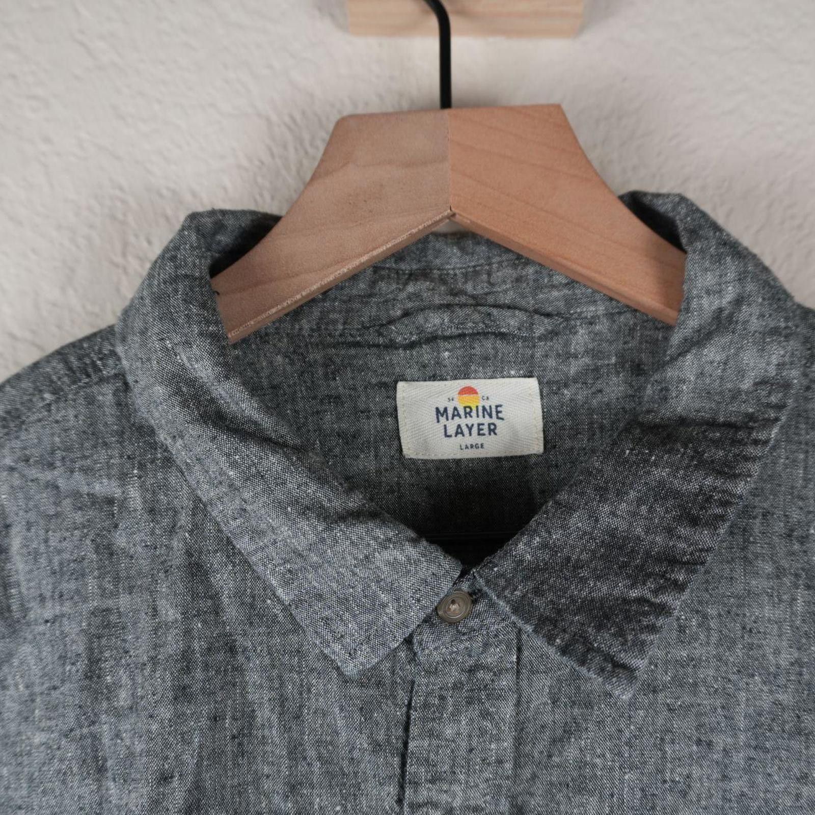 Marine Layer Marine Layer Shirt Men's L Grey Hemp Blend Button Up Size US L / EU 52-54 / 3 - 2 Thumbnail