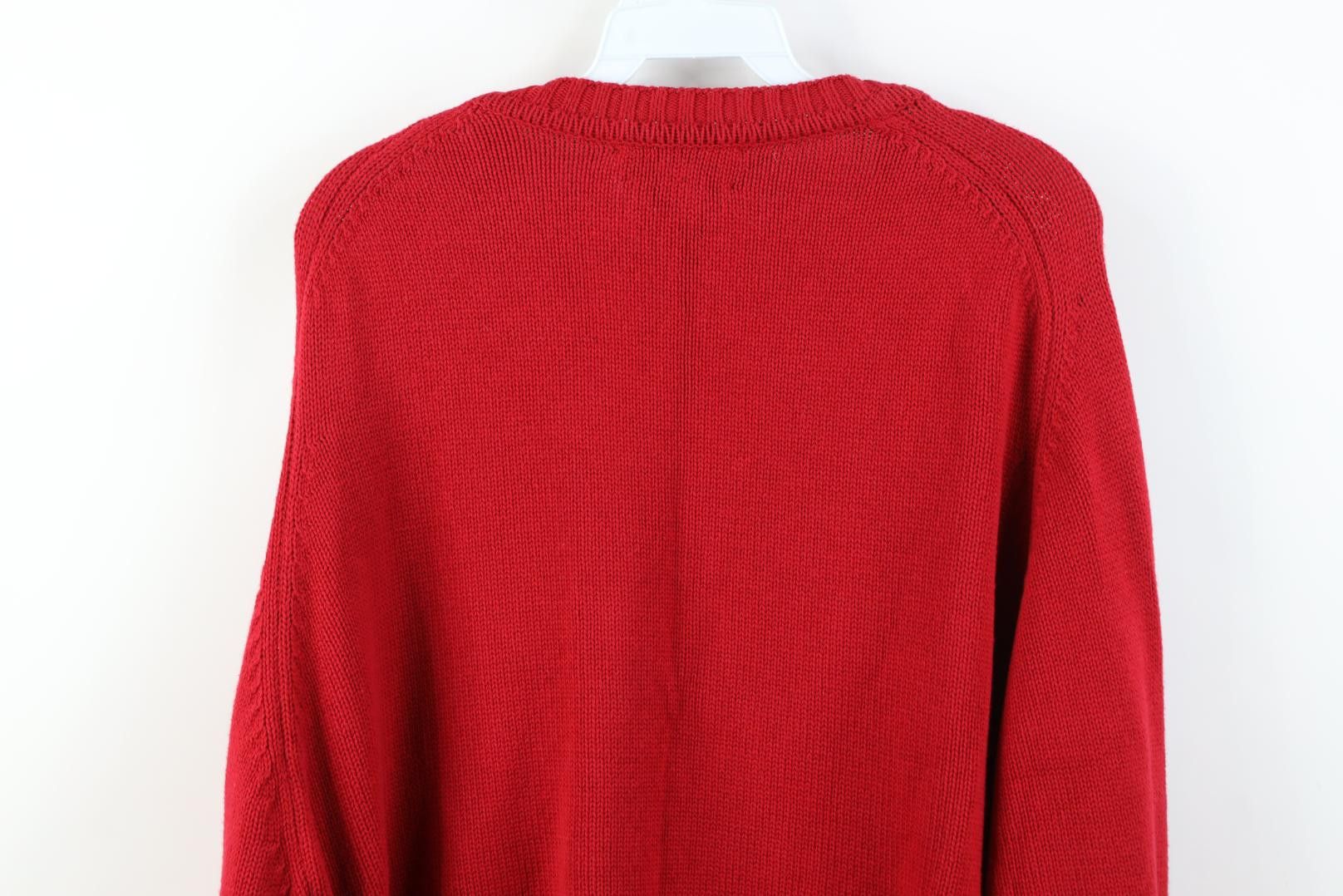 Lands' End Vintage 90s Lands End Knit Drifter Crewneck Sweater Red USA Size US L / EU 52-54 / 3 - 11 Thumbnail