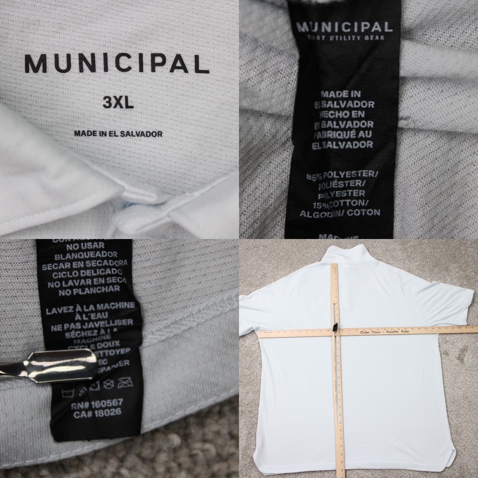 Vintage Muncipal Polo Shirt Mens 3XL Light Blue Drirelease S/S Pullover Polo Shirt Men XXXL Blue Golf Casual Regular Fit Knit Polo Shirt Mens 3XL Size US XXL / EU 58 / 5 - 8 Thumbnail