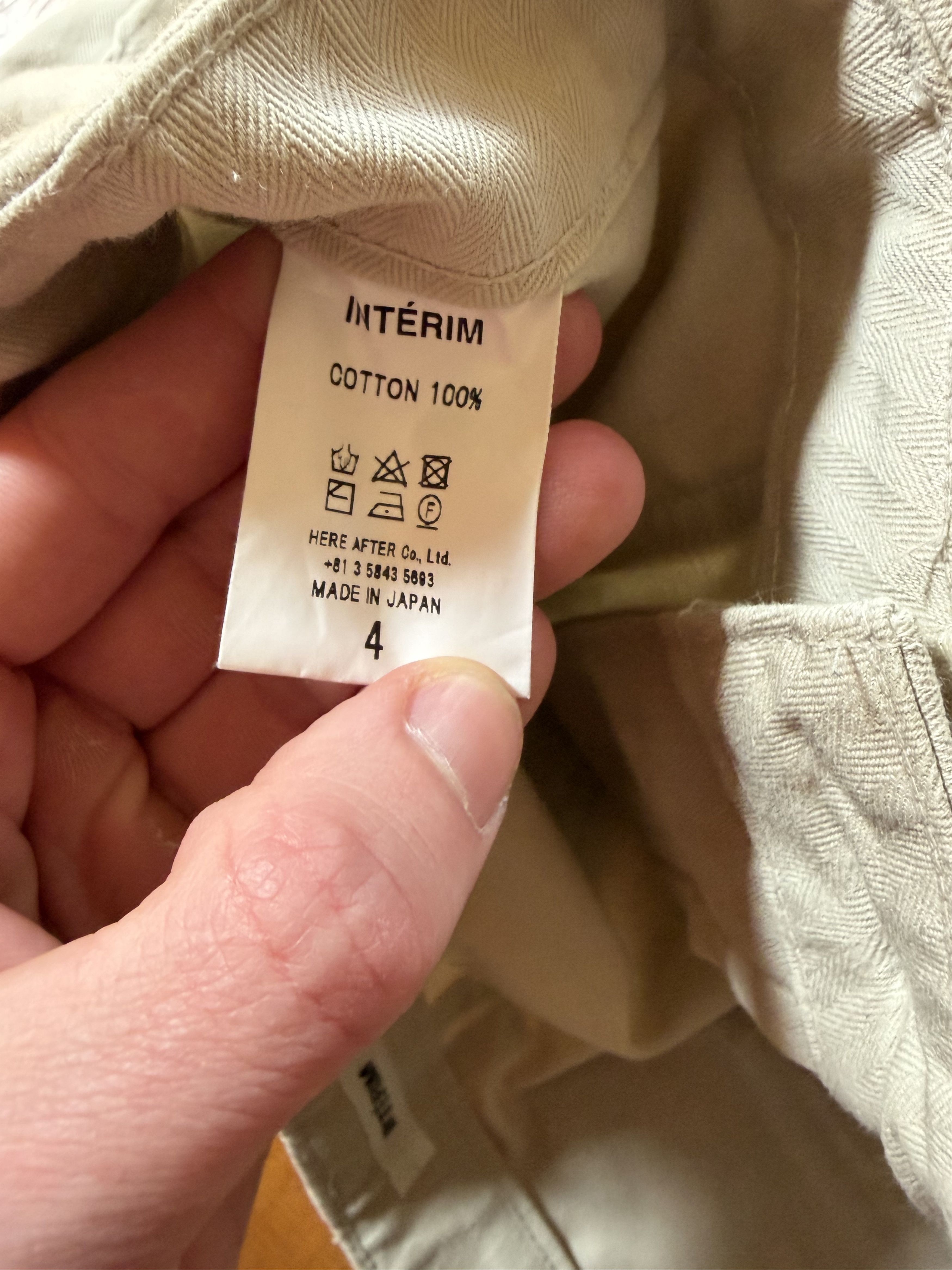 Japanese Brand Interim ORGANIC COTTON HBT TWILL BAKER PANTS - IVORY Size US 31 - 4 Thumbnail