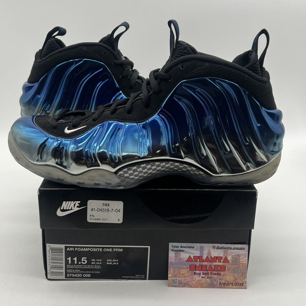 Nike Air Foamposite one blue mirror Size US 11.5 / EU 44-45 - 1 Thumbnail