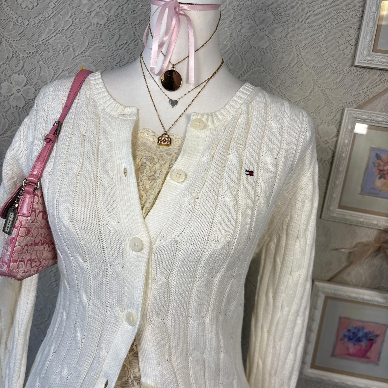 Tommy Hilfiger vintage tommy Hilfiger cable knit cardigan Size M / US 6-8 / IT 42-44 - 3 Thumbnail