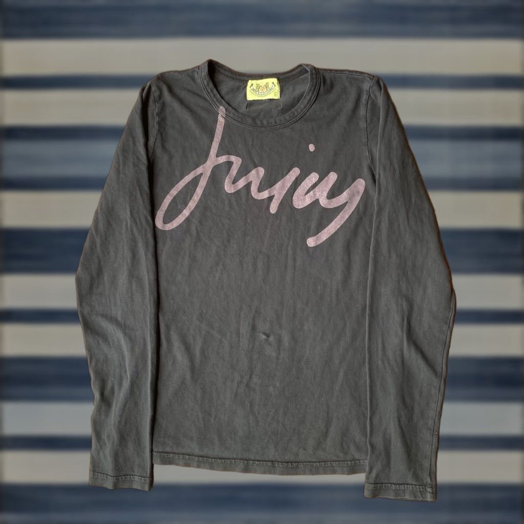 Juicy Couture VINTAGE Juicy Couture Spell Out Long Sleeve Shirt Womens Large Black USA Shirt Size L / US 10 / IT 46 - 1 Thumbnail