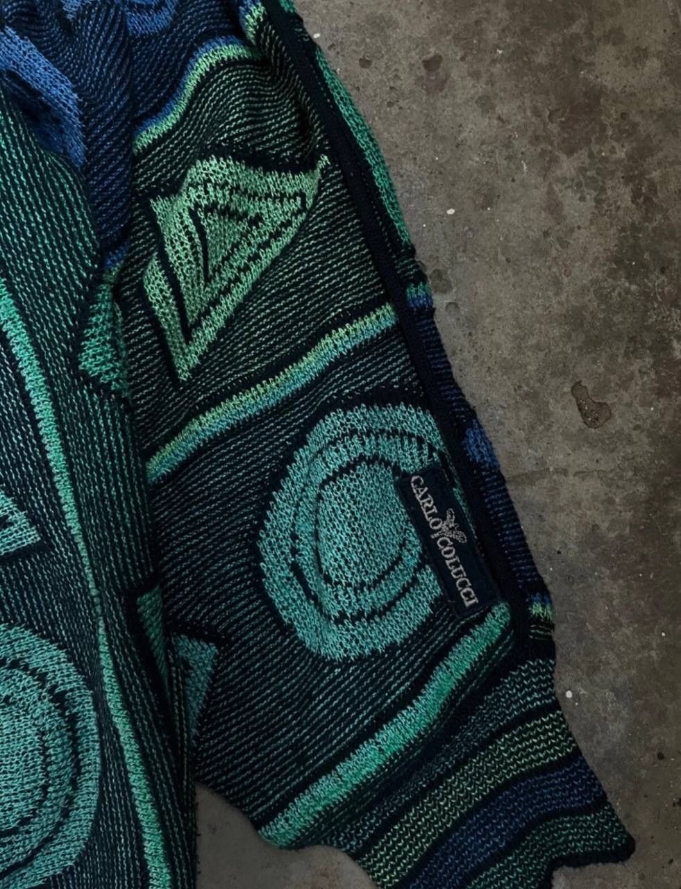 Carlo Colucci Carlo Colucci Geometry Knitted V Neck Sweater Size US L / EU 52-54 / 3 - 2 Thumbnail