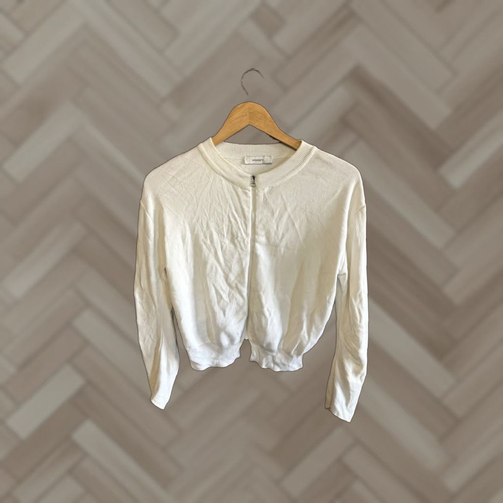 AMOMENTO VINTAGE Amomento White Full Zip Cardigan Sweatshirt 1 Long Sleeve Womens Size XS / US 0-2 / IT 36-38 - 1 Thumbnail