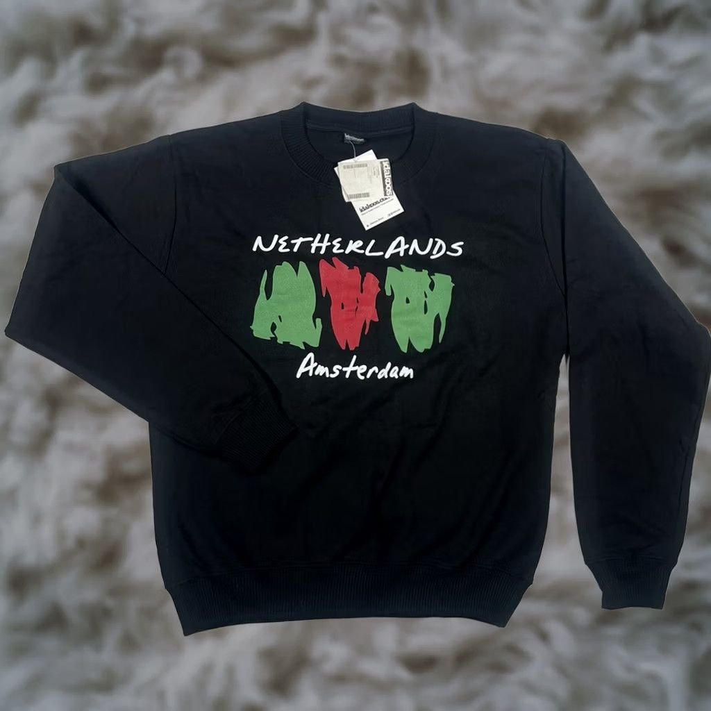 Vintage Idakoss Netherlands Amsterdam Mens Crew Neck Sweatshirt Large Black Size L Size US L / EU 52-54 / 3 - 1 Thumbnail