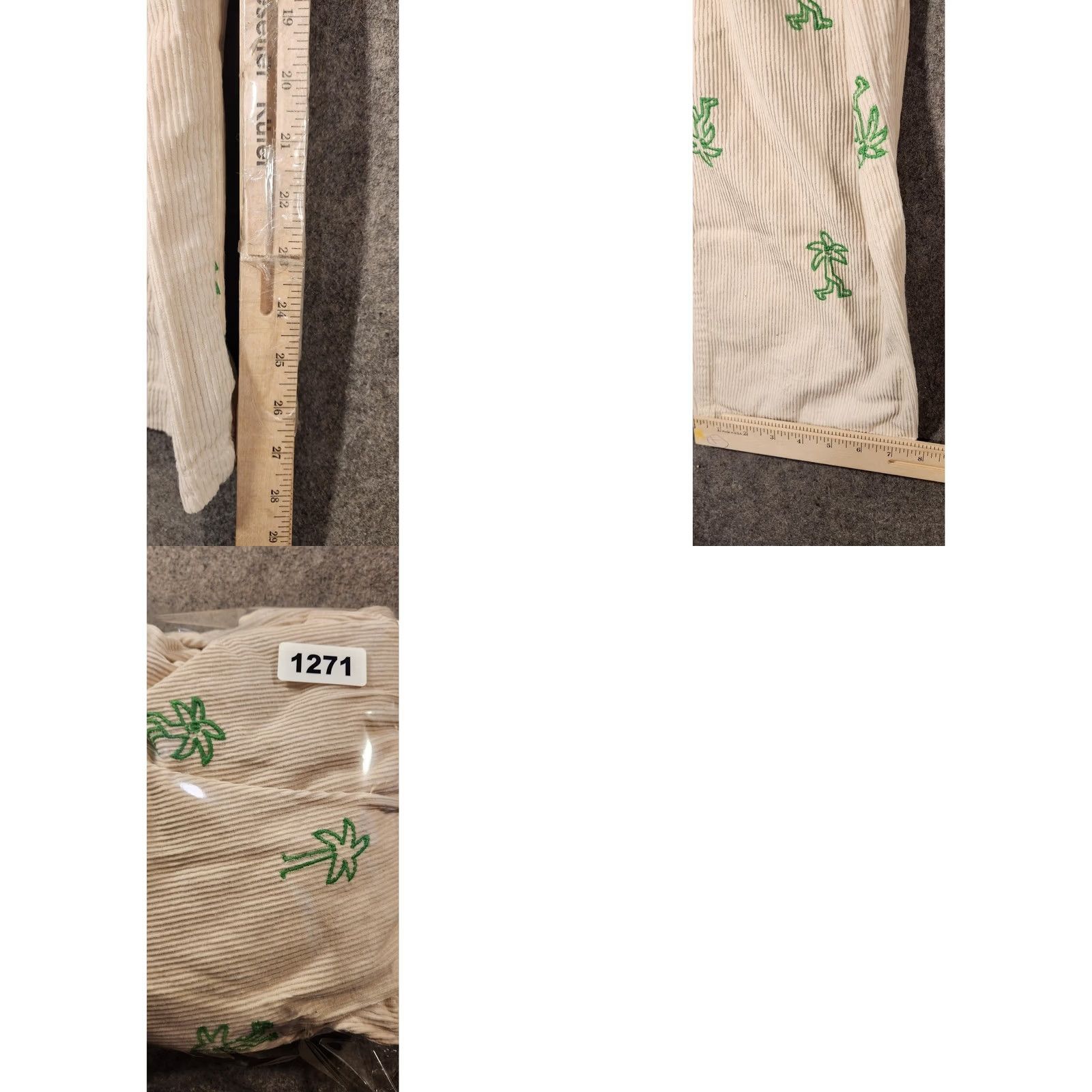 Urban Outfitters Urban Outfitters Sweatpants Beige Corduroy Embroidered Floral Drawstring Retro Pants Men L Casual Cotton Polyester Inseam 26in Waist 20in Size US 33 - 8 Thumbnail