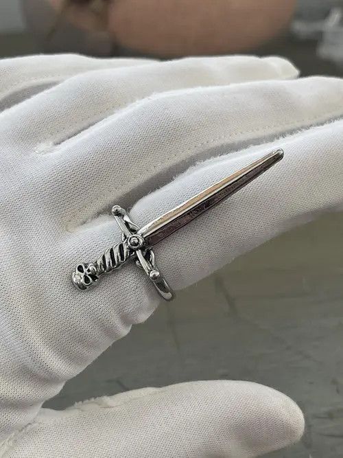Vintage Skull Dagger Punk Ring Size ONE SIZE - 2 Thumbnail