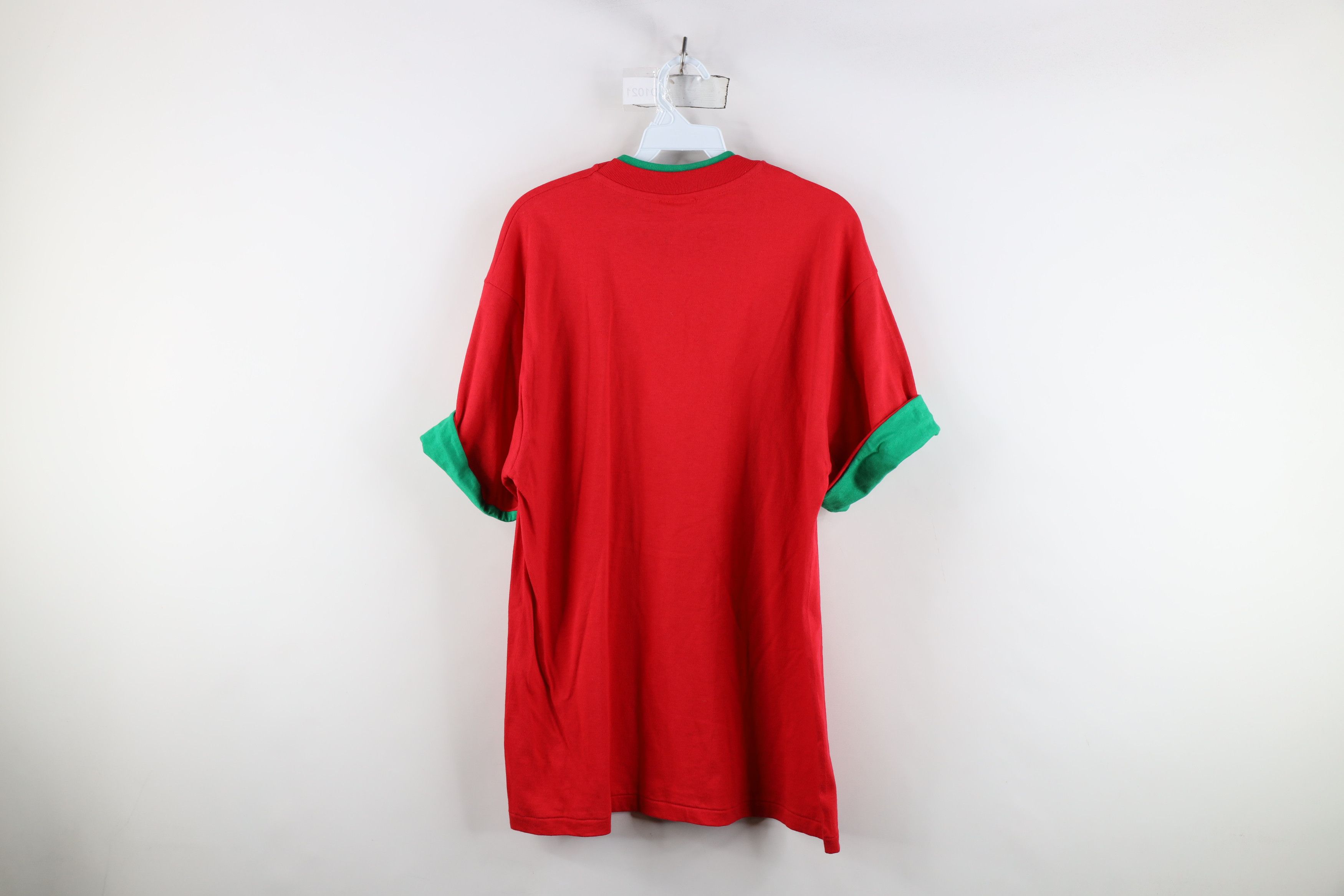 Vintage Vintage 90s Streetwear Heavy Layered T-Shirt Cotton Red USA Size US L / EU 52-54 / 3 - 10 Thumbnail