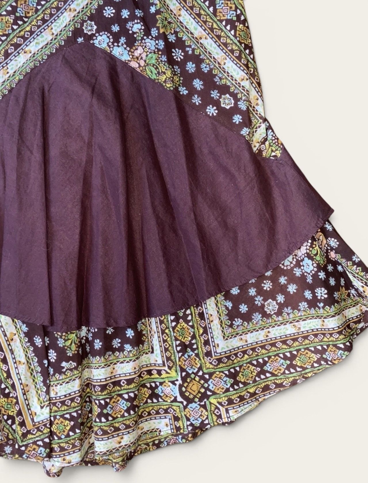 Free People Free People Rare Mixed Media Rare Vintage Boho Maxi Skirt Size 26" / US 2 / IT 38 - 2 Thumbnail