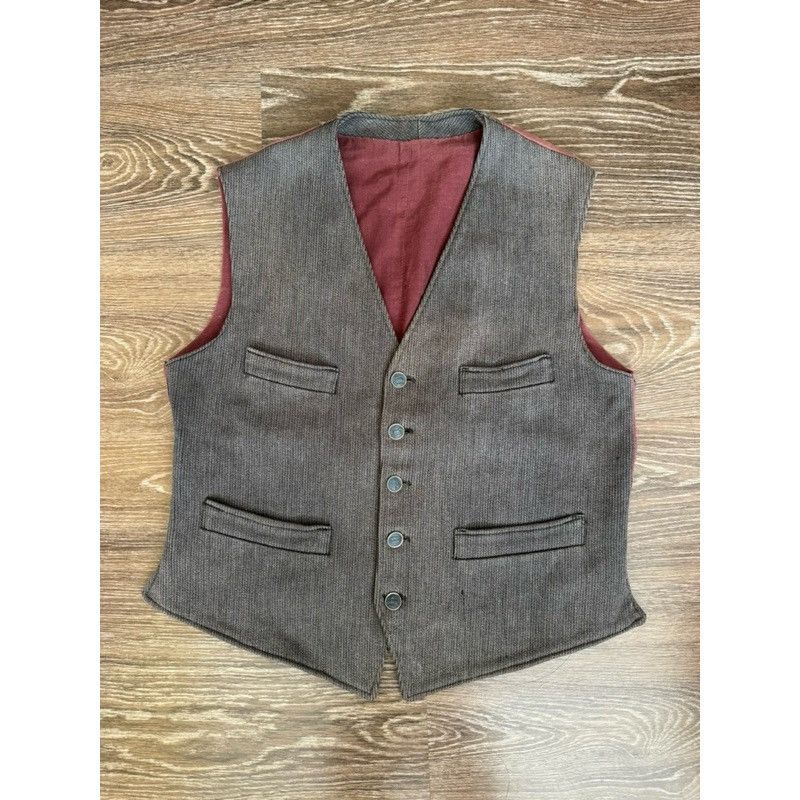 Vintage Vintage 50s French Pique Hunting vest animal buttons Size US M / EU 48-50 / 2 - 1 Thumbnail