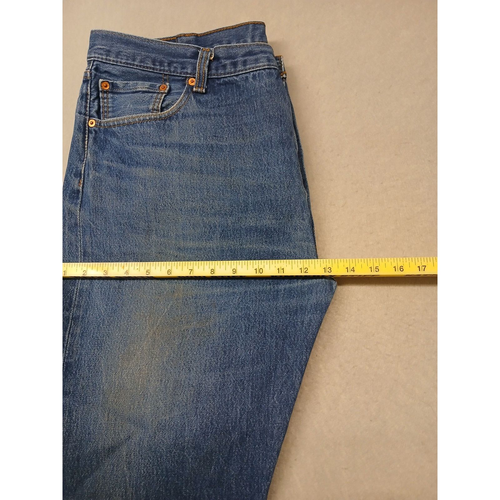 Levi's Levis (42x30) Men's Tapered Straight Fit Blue Denim Jeans Size US 42 / EU 58 - 5 Thumbnail