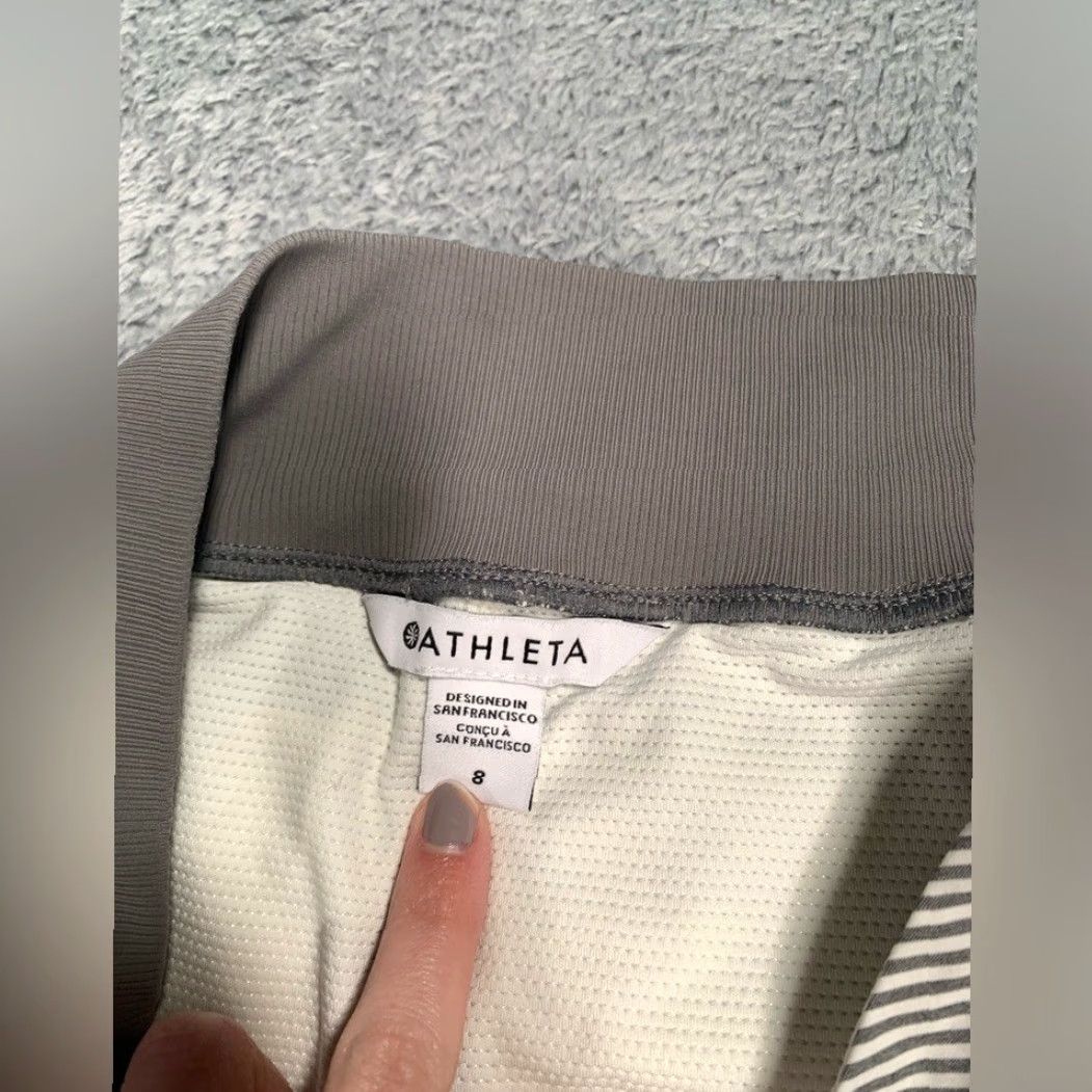 Athleta Athleta Skort Womens 8 Regular Beige Textured Brooklyn Striped 16" Athletic Size ONE SIZE - 4 Thumbnail