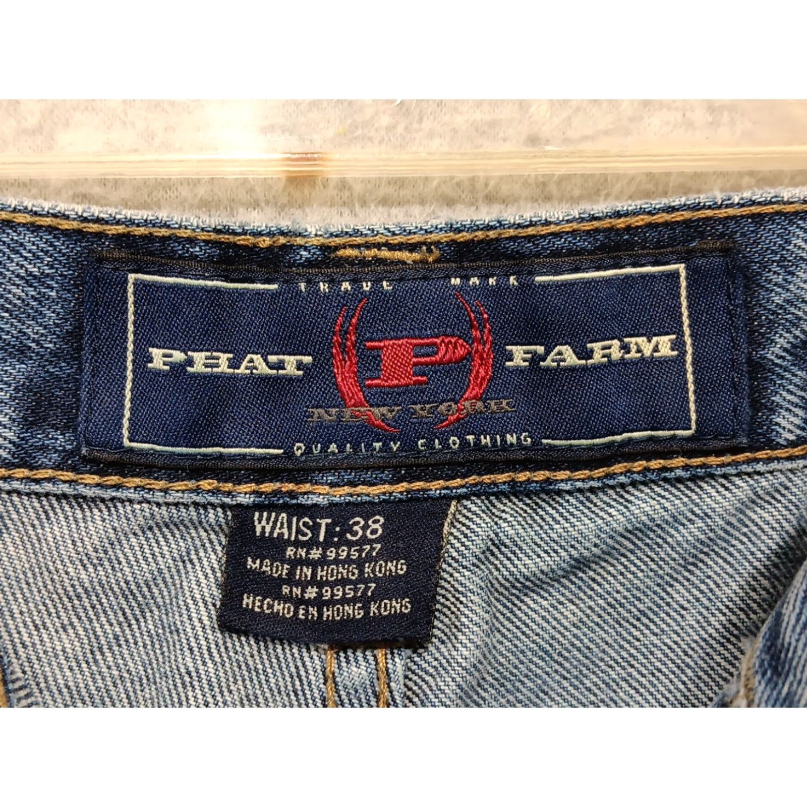 Phat Farm VINTAGE Phat Farm Carpenter Shorts Men 38 Baggy Wide Leg Hip Hop Y2K Blue Cotton 5-Pocket Logo Vintage 80s 90s Mens Size US 38 / EU 54 - 5 Thumbnail