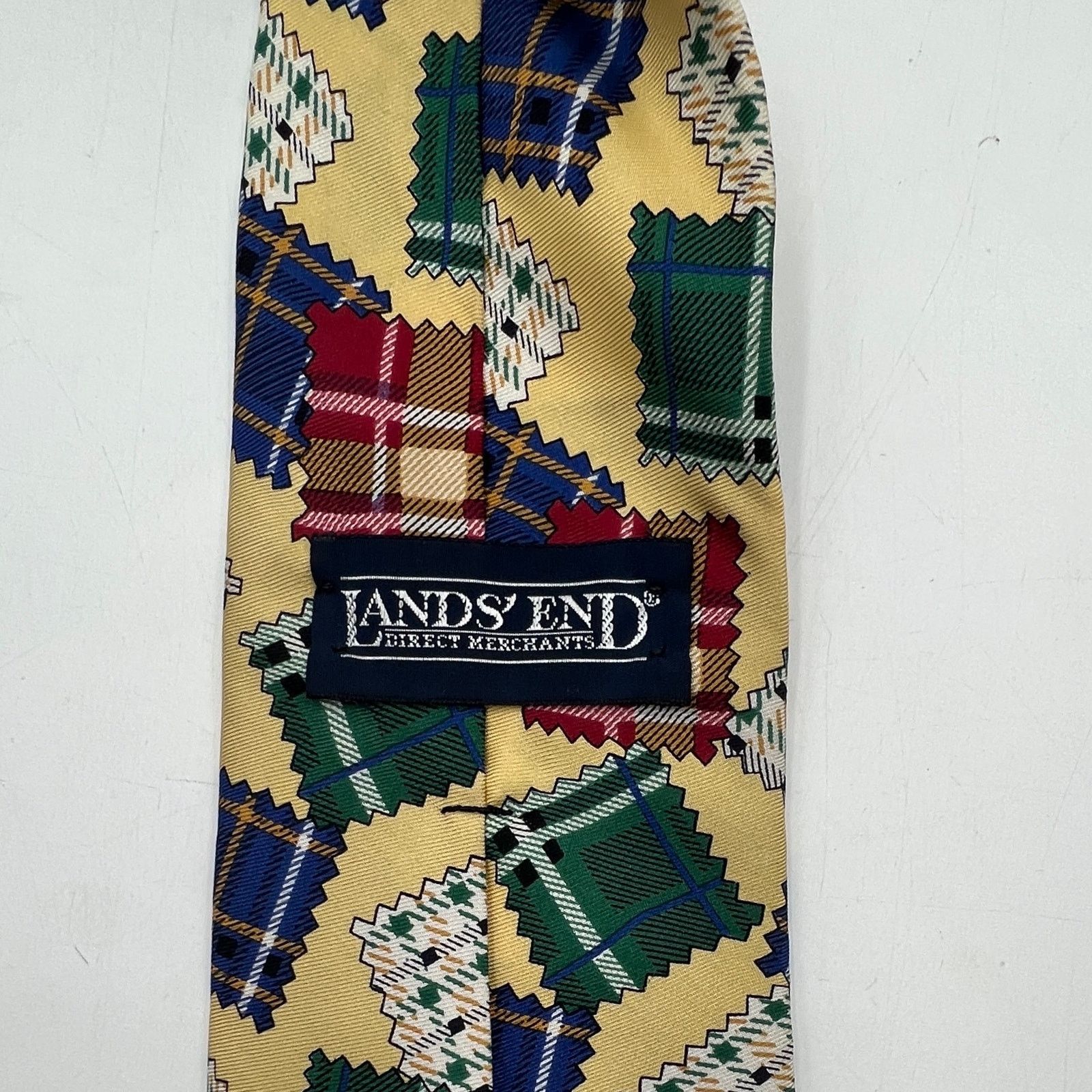 Lands' End × Vintage Vintage 90s Lands' End Silk Tie Plaid Swatches Size ONE SIZE - 3 Thumbnail
