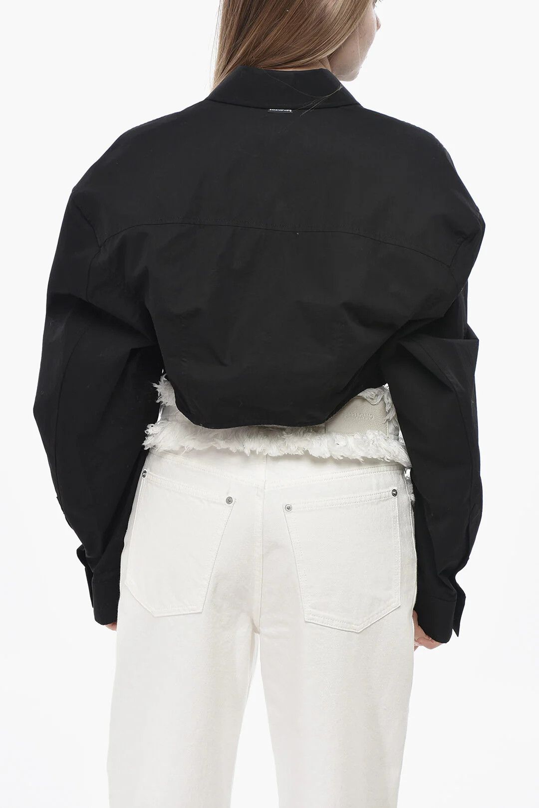 Alexander Wang og1mm0426 Cropped-Fit Cotton Shirt in Black Size L / US 10 / IT 46 - 2 Thumbnail