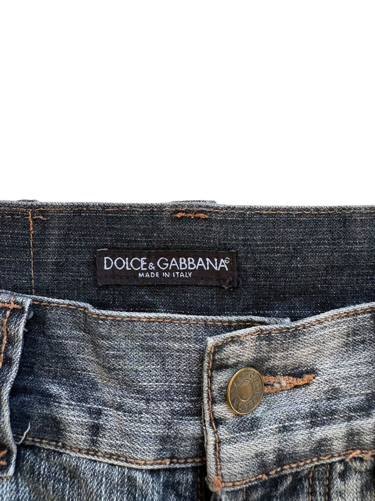 Dolce & Gabbana Vintage Dolce & Gabbana Mud Wash Spell Out Bootcut Jeans Size US 33 - 11 Thumbnail