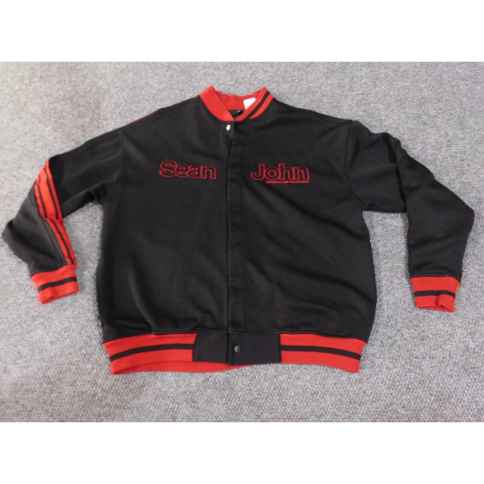 Sean John Sean John Jacket Mens XL Black Varsity Hip Hop Style Size US XL / EU 56 / 4 - 2 Thumbnail