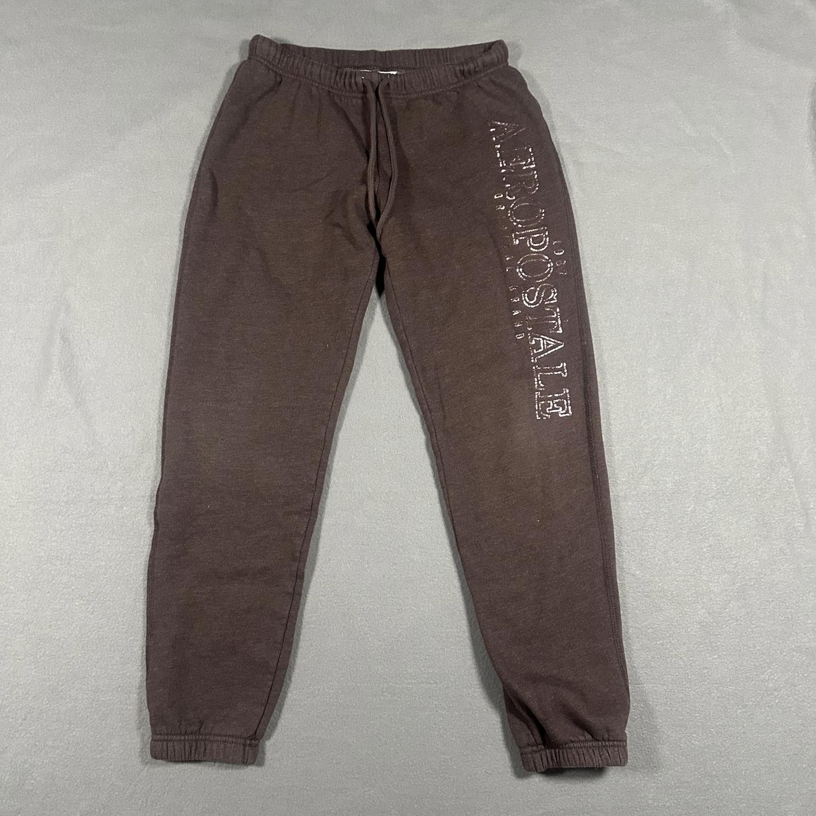 Aeropostale Aeropostale Women’s Sweat Pants Brown Gold Logo Y2K Size 28" / US 6 / IT 42 - 1 Thumbnail