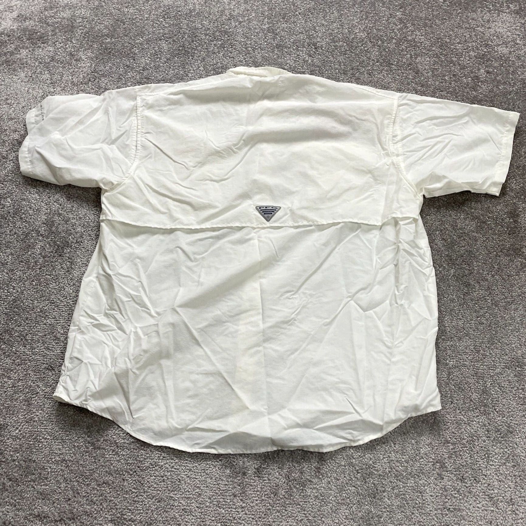 Vintage Columbia PFG Bahama Shirt Men L White Nylon Short Sleeve Button-Down 52 Chest Outdoor Fishing Classic Size US L / EU 52-54 / 3 - 2 Thumbnail
